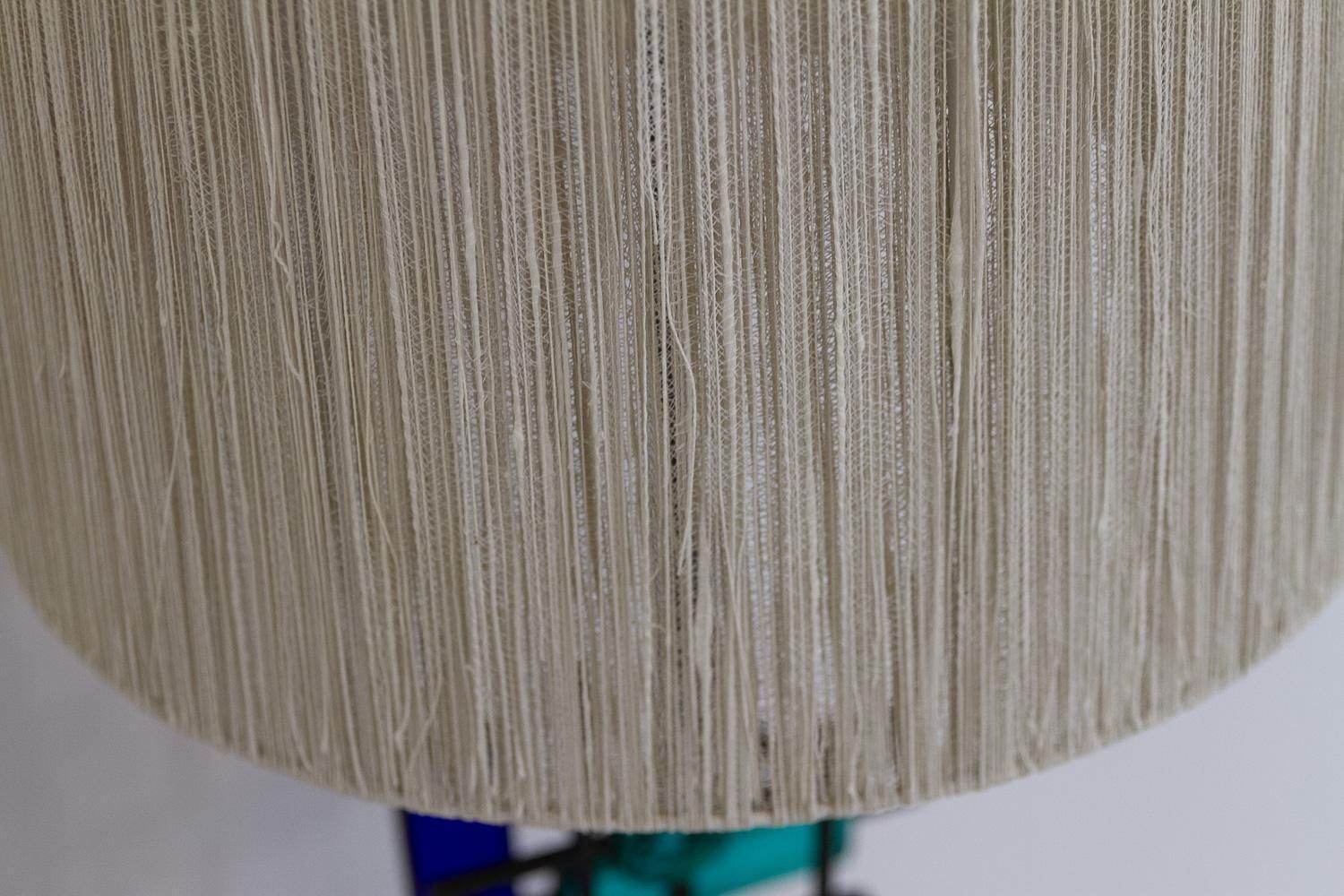 photo vintage Danish Modern Tall Table Lamp Iron And Glass By Svend Aage Holm Sørensen, 1970s.