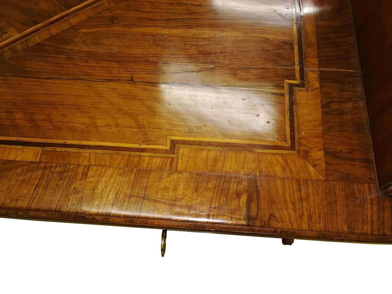 Italy Mid 18th Century Olive Root Wood Desk With Drawings In Regency Style photo Furniture
