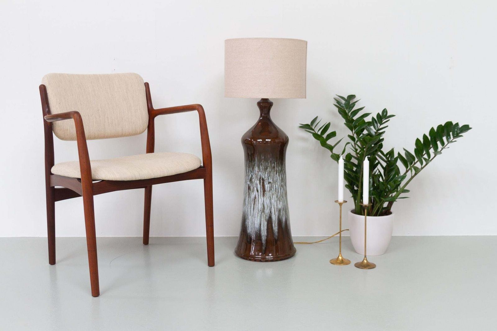 photo vintage Vintage Danish Ceramic Floor Lamp By Tjelberg, 1970s