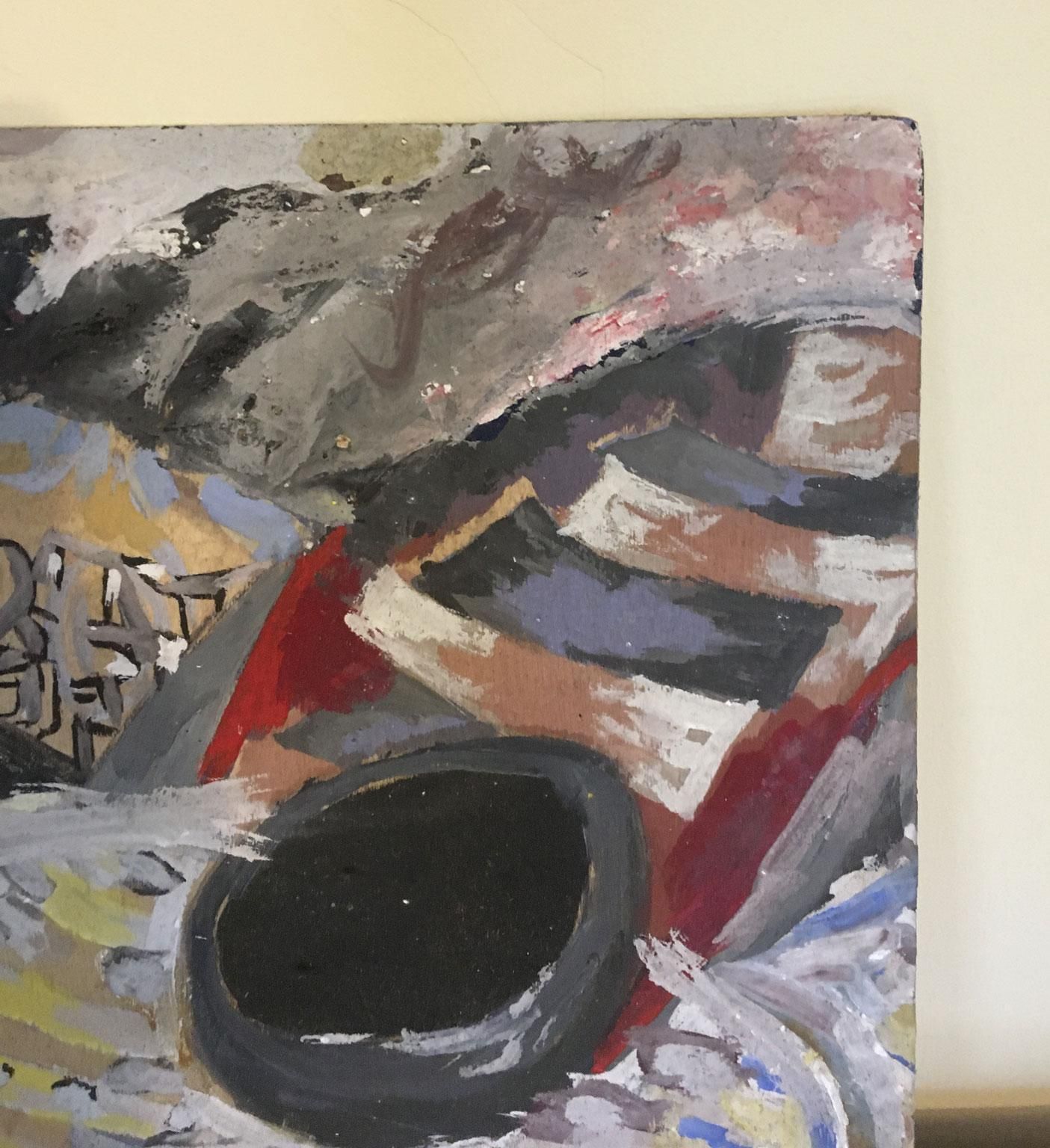 1954 Italy Abstract Painting Venice Biennial Special Artwork By Ermete Lancini photo vintage