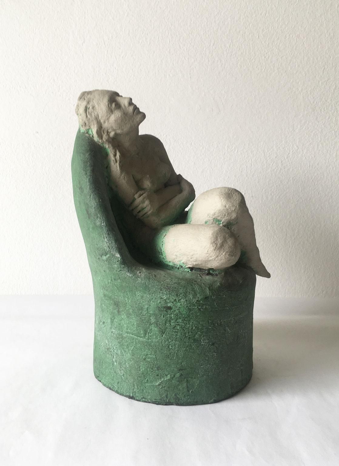 1998 Italy Bronze Woman Figurine Sculpture By Marco Cornini Attesa photo 6374.0