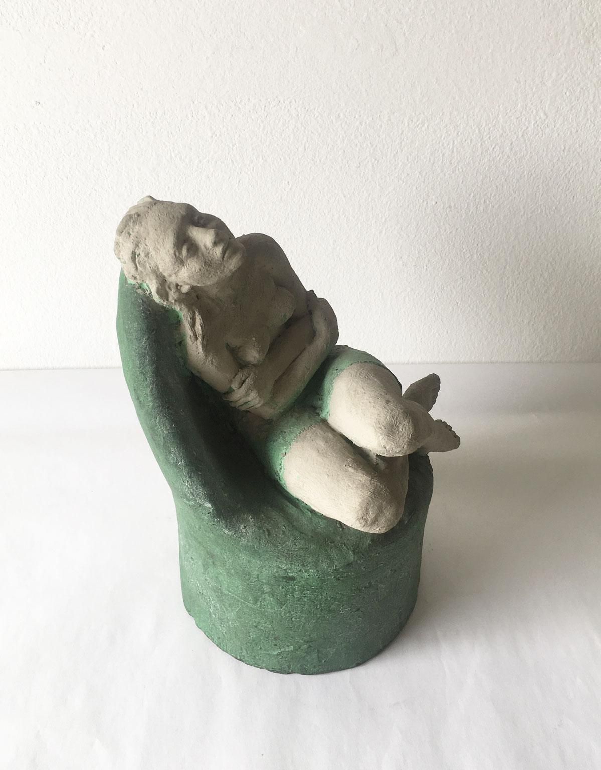1998 Italy Bronze Woman Figurine Sculpture By Marco Cornini Attesa photo vinterior