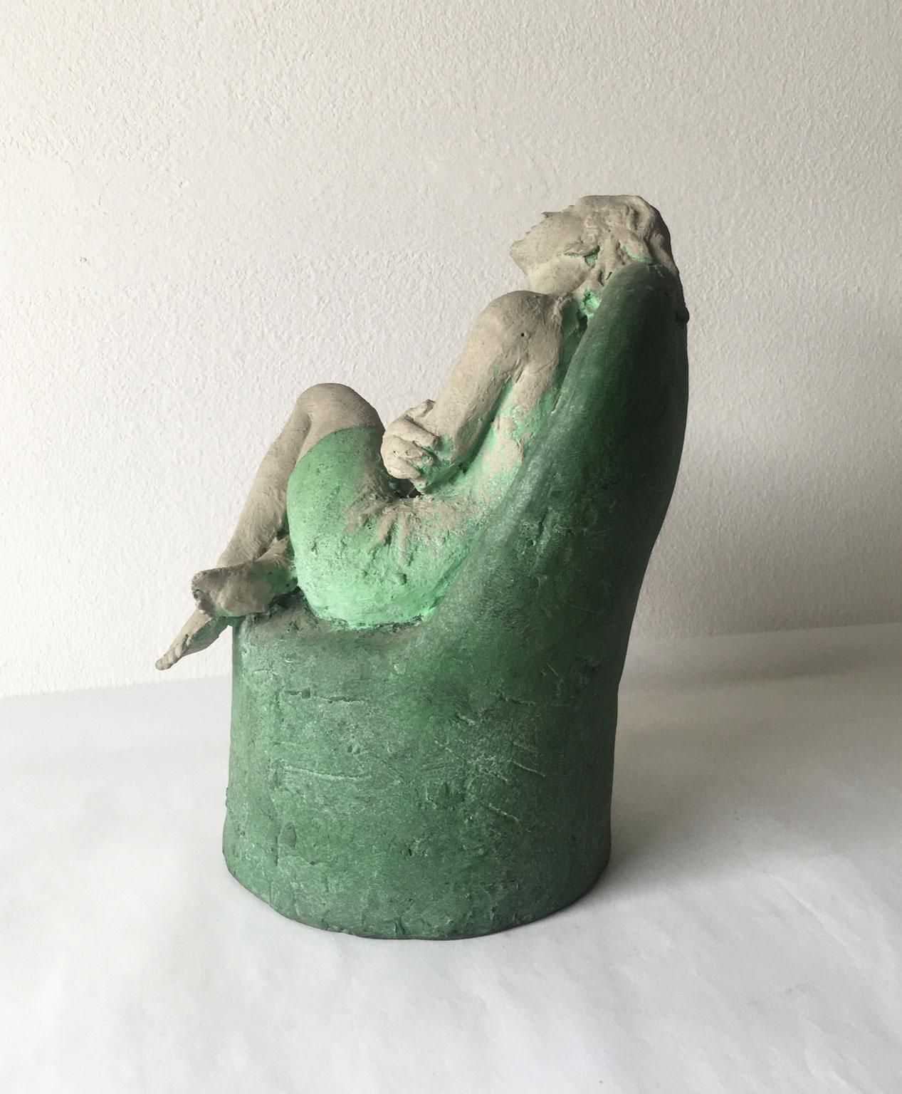 photo for sale 1998 Italy Bronze Woman Figurine Sculpture By Marco Cornini Attesa