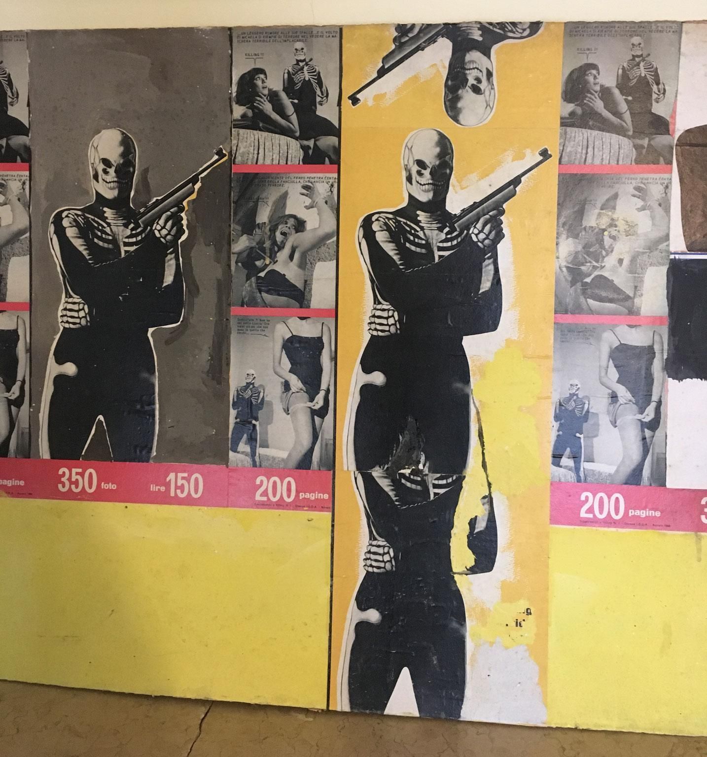 photo vinterior 1966 Italy Abstract Painting And Paper Collage By Ermete Lancini