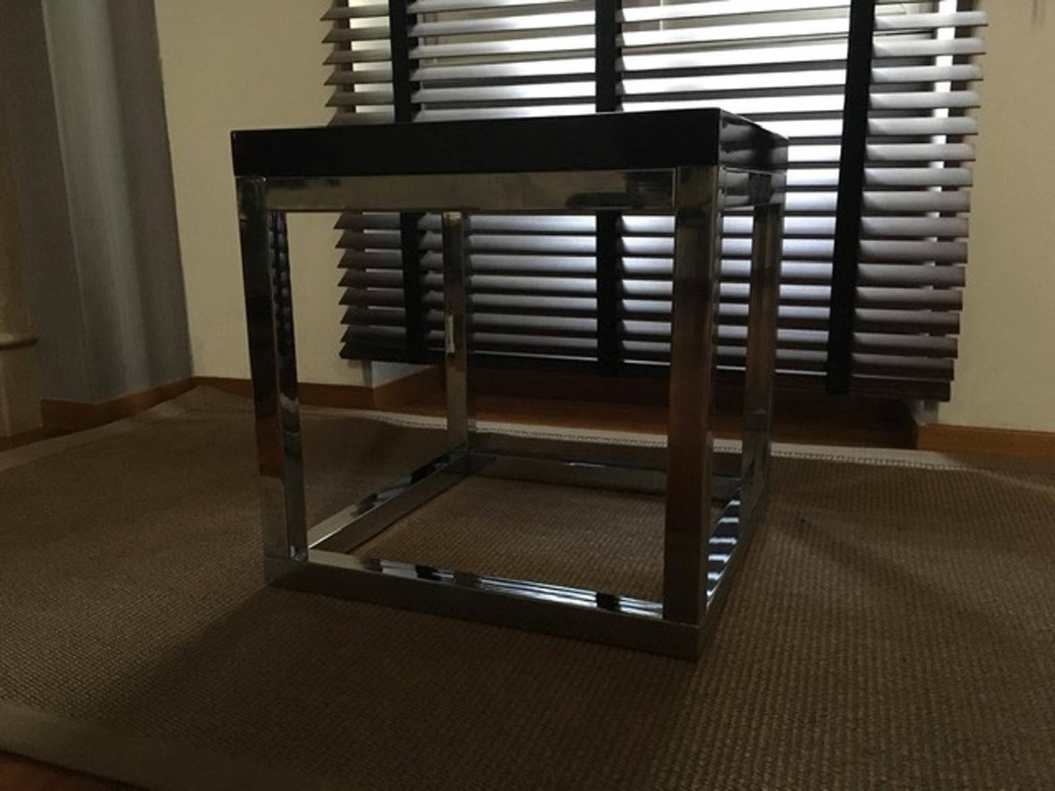 Late 20th Century London Pair Andrew Martin Metal Side Tables photo furniture