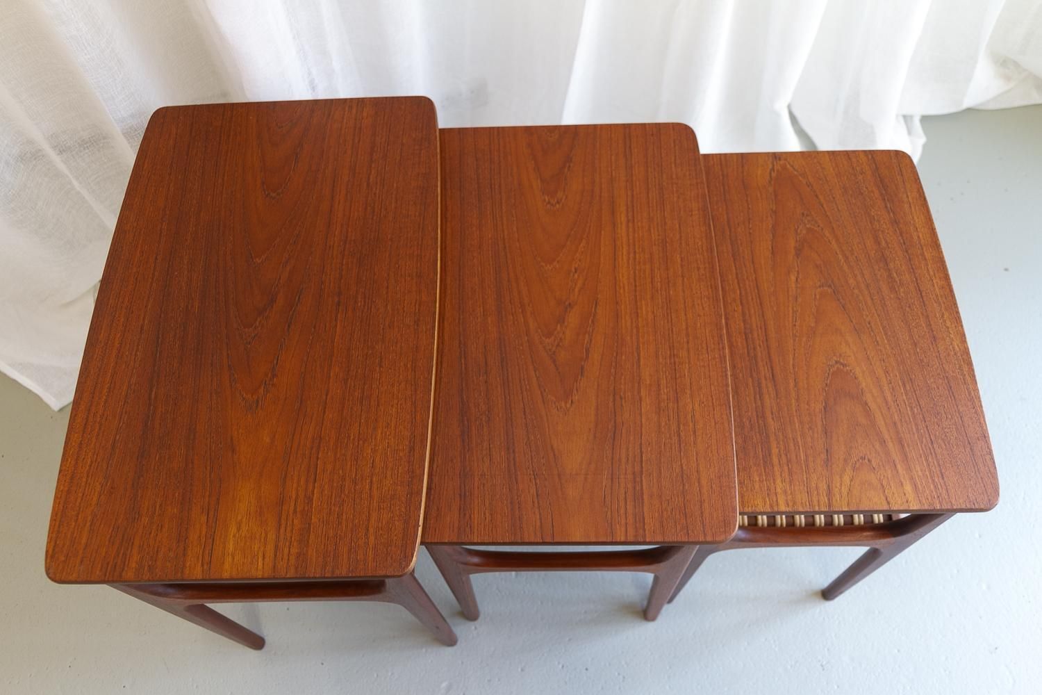 Vintage Danish Teak Nesting Tables By Erling Torvits For Heltborg Møbler 1950s. photo 676.0