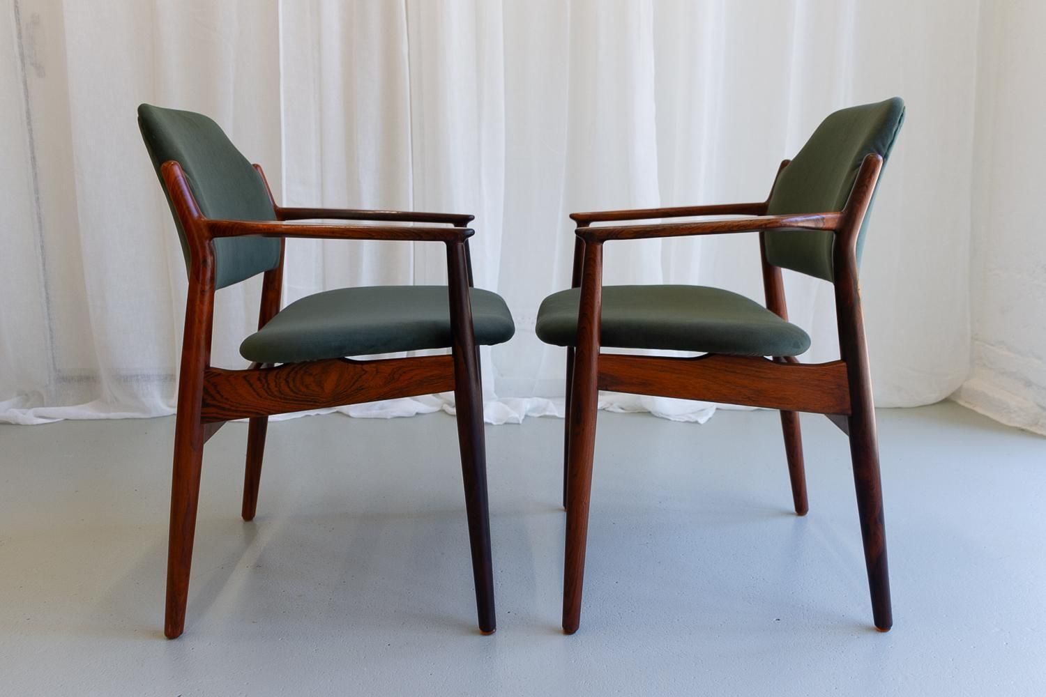 photo for sale Danish Modern Rosewood Armchairs Model 62a By Arne Vodder, 1960s. Set Of 2.