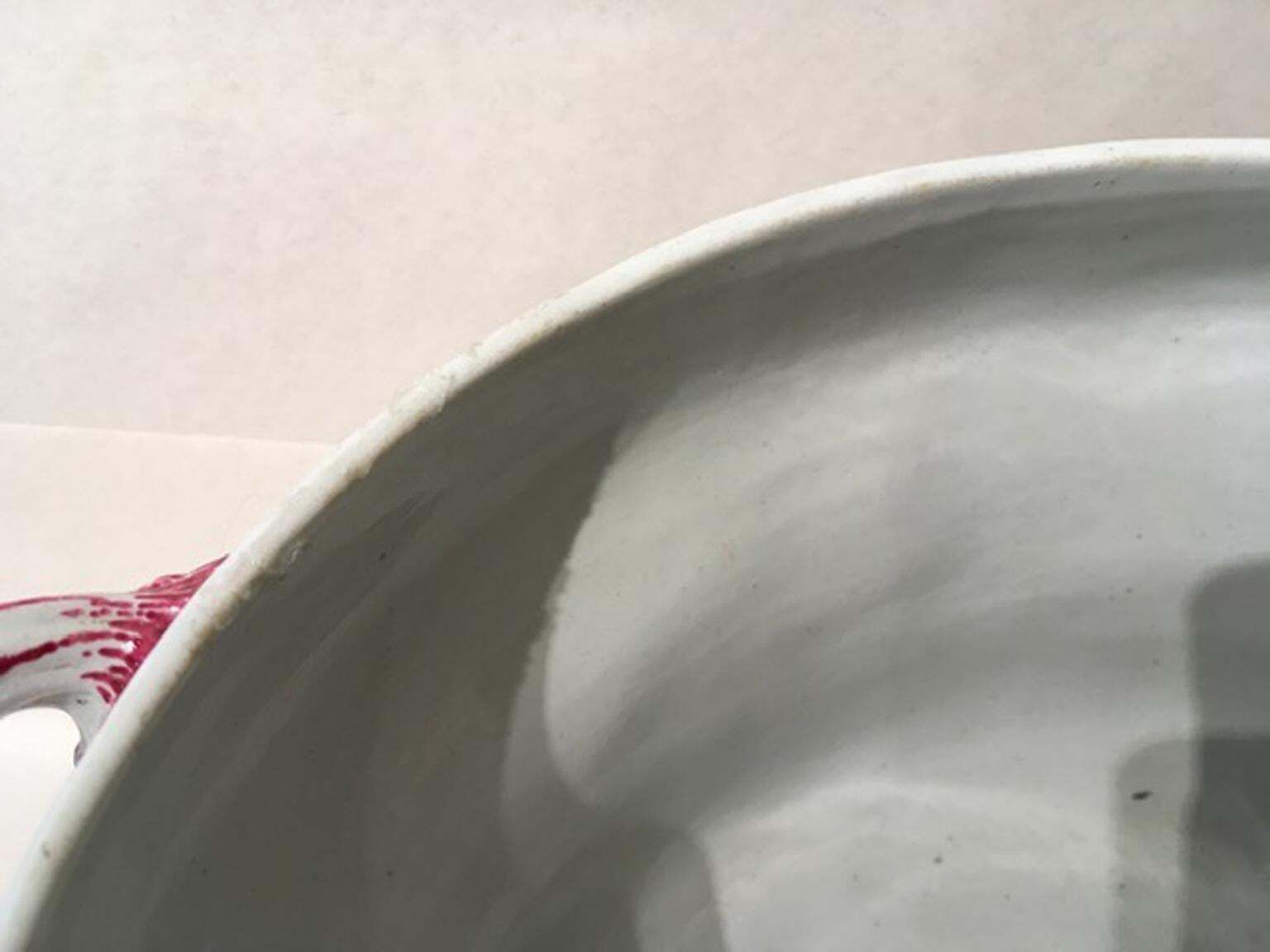Home Decor Italy Richard Ginori Mid 18th Century Porcelain Soup Bowl Red Blue Decor photo