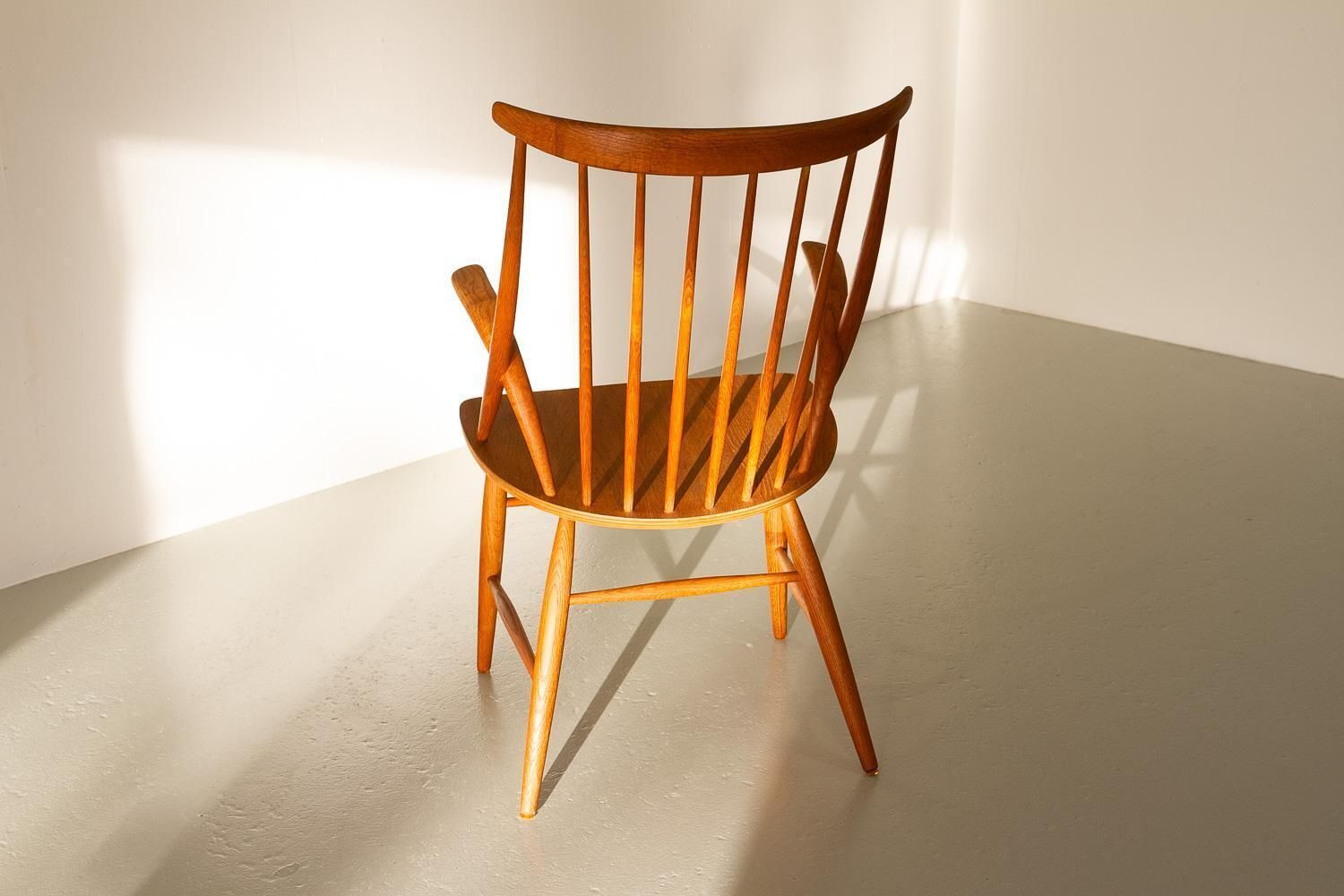 Furniture Danish Modern Armchair Iw2 In Oak By Illum Wikkelsø, 1960s. photo