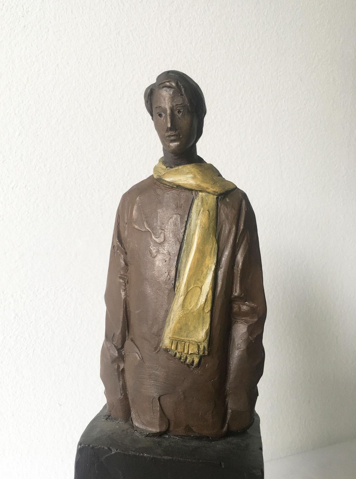 Italy Cast Bronze Man Figurine Sculpture By Aron Demetz  Il Grande Freddo photo buy