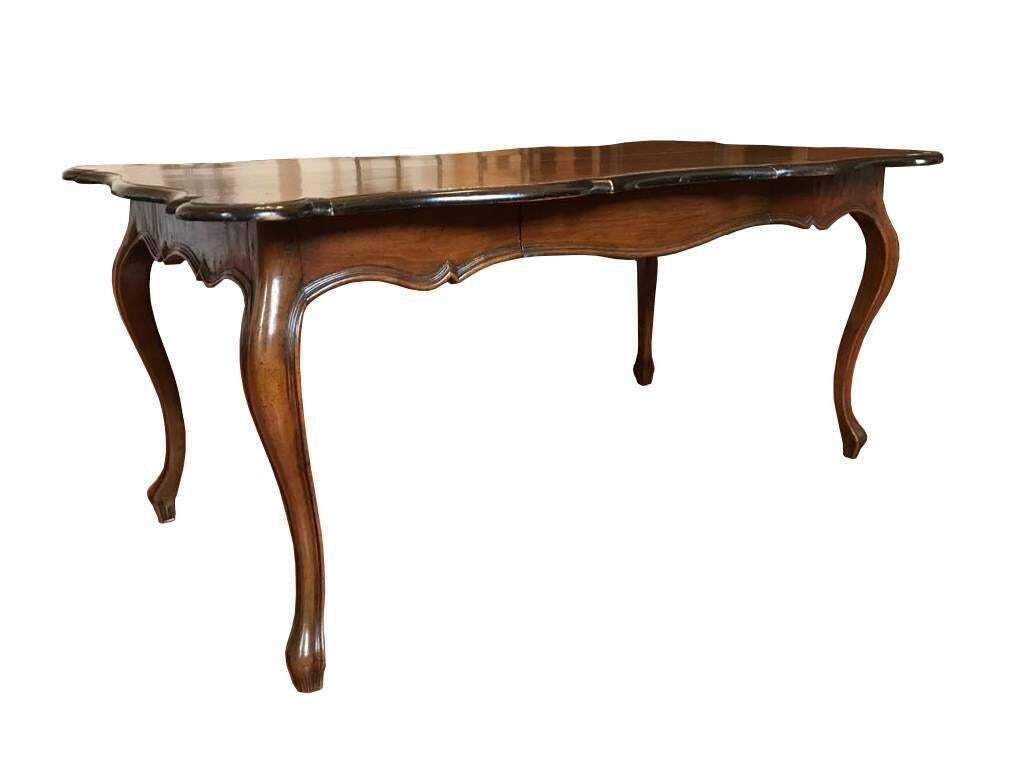 Italy 18th Century  Baroque Walnut Organic Shape Table Desk photo buy