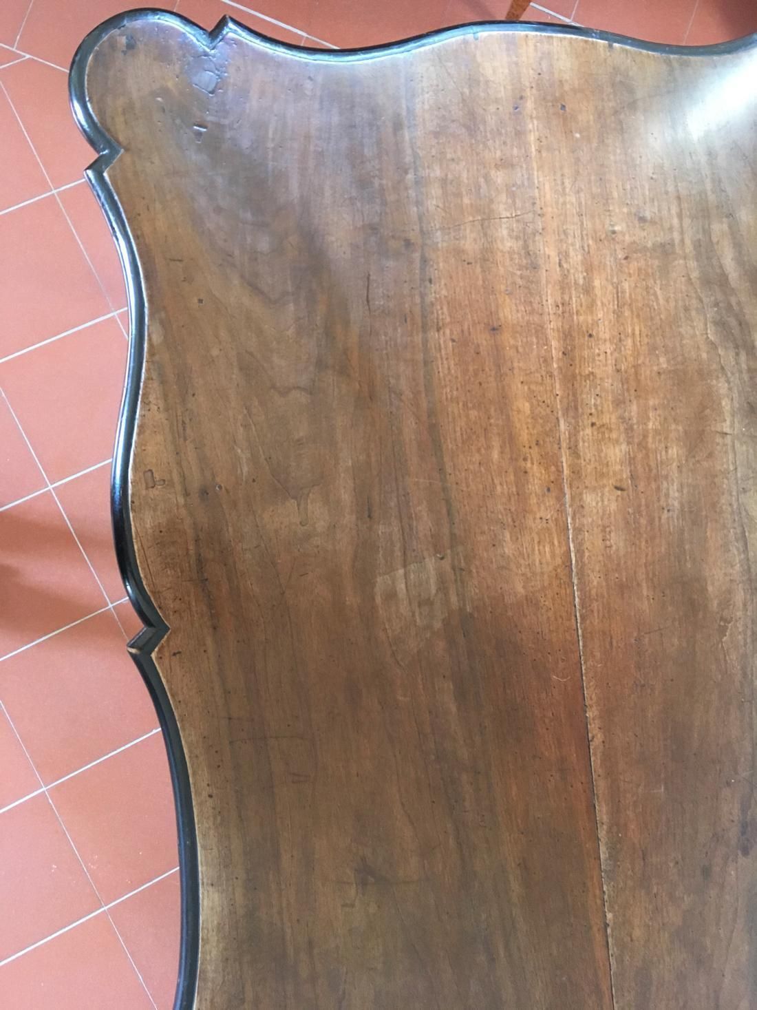 photo buy Italy 18th Century  Baroque Walnut Organic Shape Table Desk