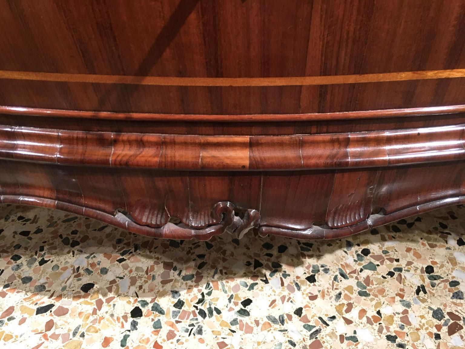 18th Century Venezia Italy Baroque Carved And Inlaid Walnut Chest Of Drawers photo vinterior