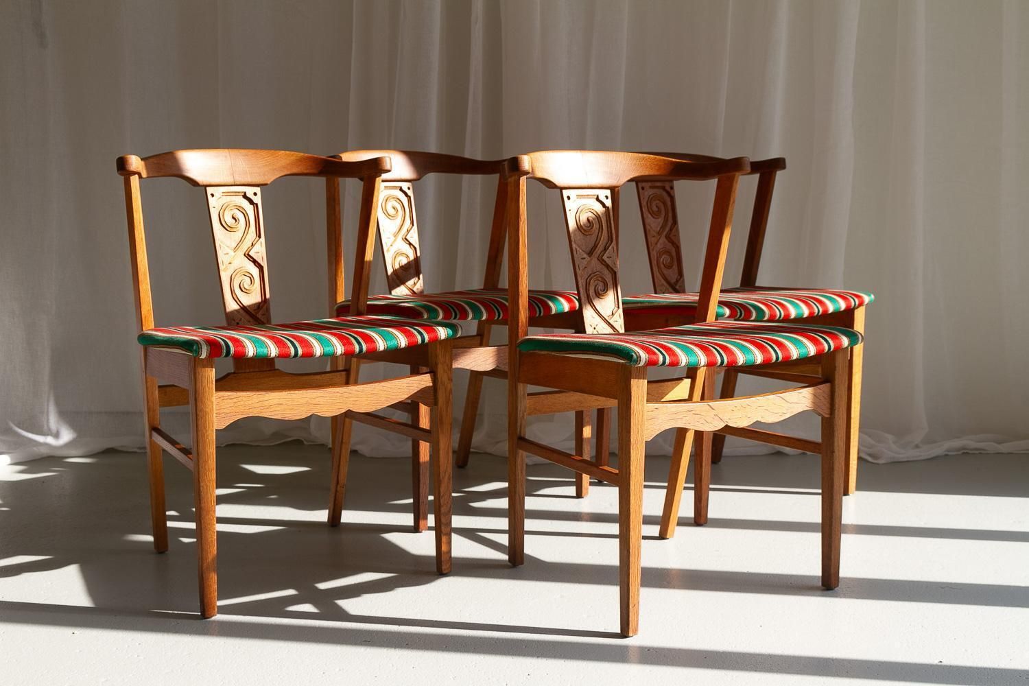 Vintage Danish Oak Dining Chairs By Kjærnulf, 1960s. Set Of 4. photo 1020.0