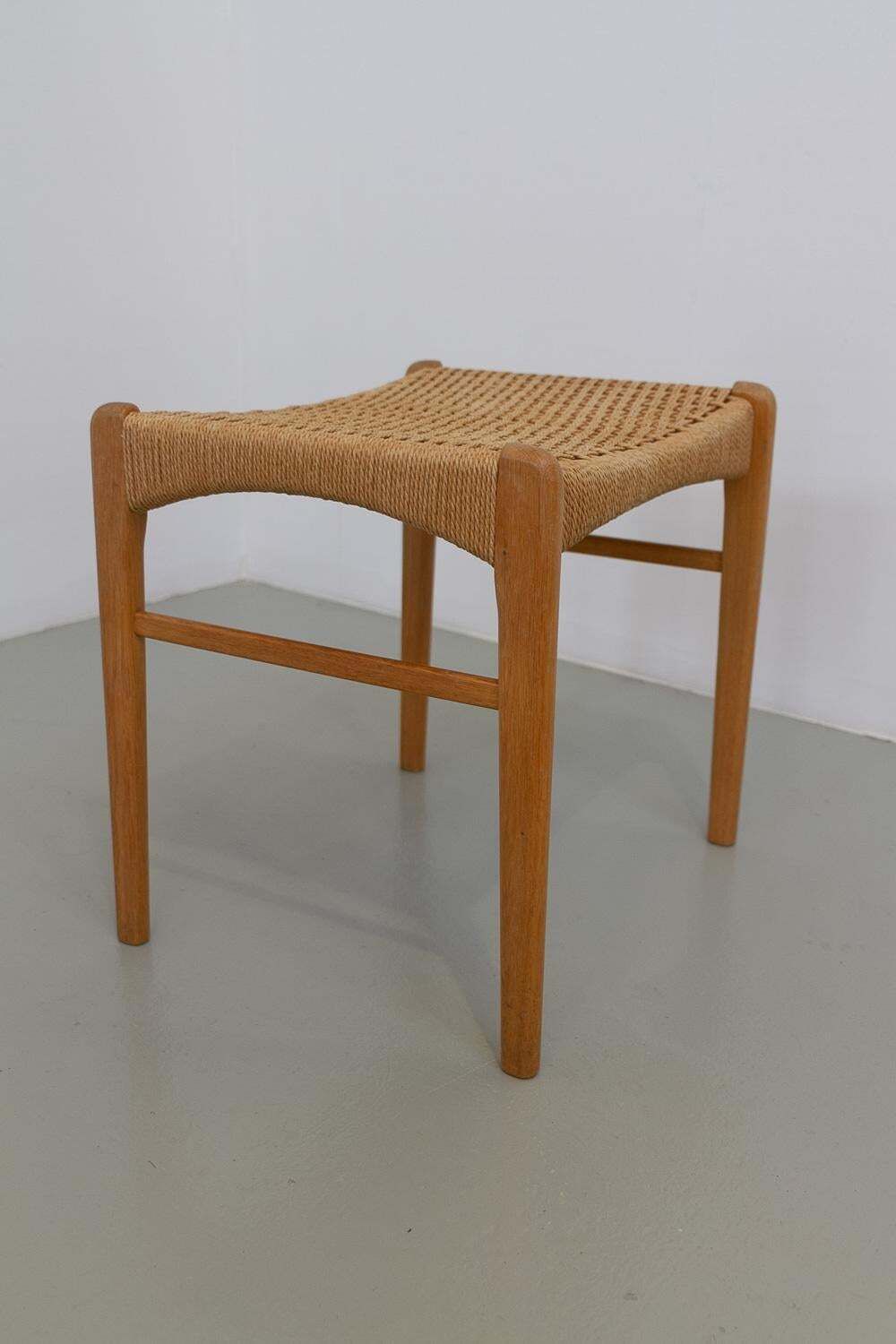Danish Modern Oak Stool By Peder Kristensen For Glyngøre Stolefabrik, 1960s. photo vintage