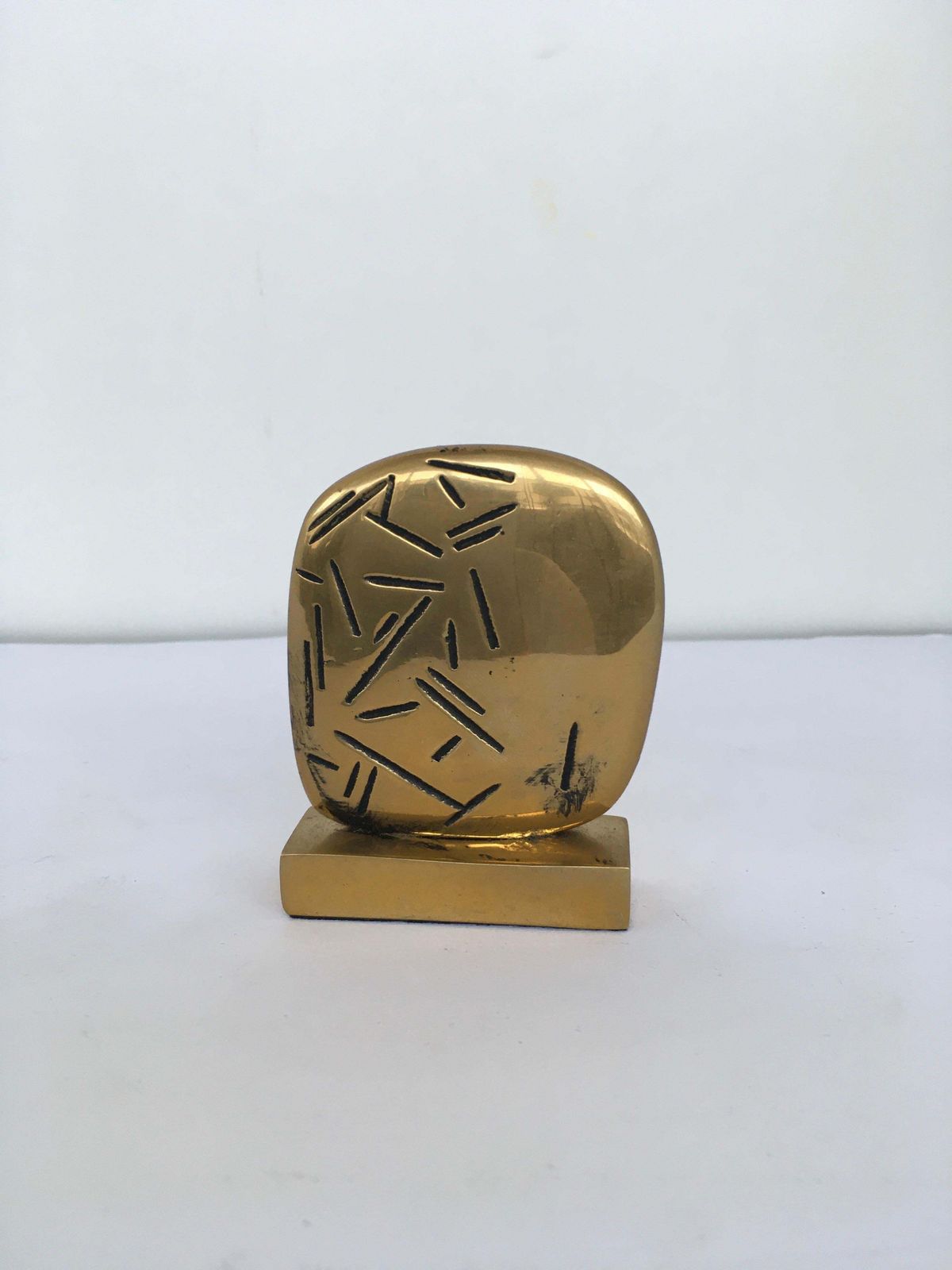 photo for sale 1980 Italy Post Modern Bronze Abstract Sculpture Beppe Bonetti With Base