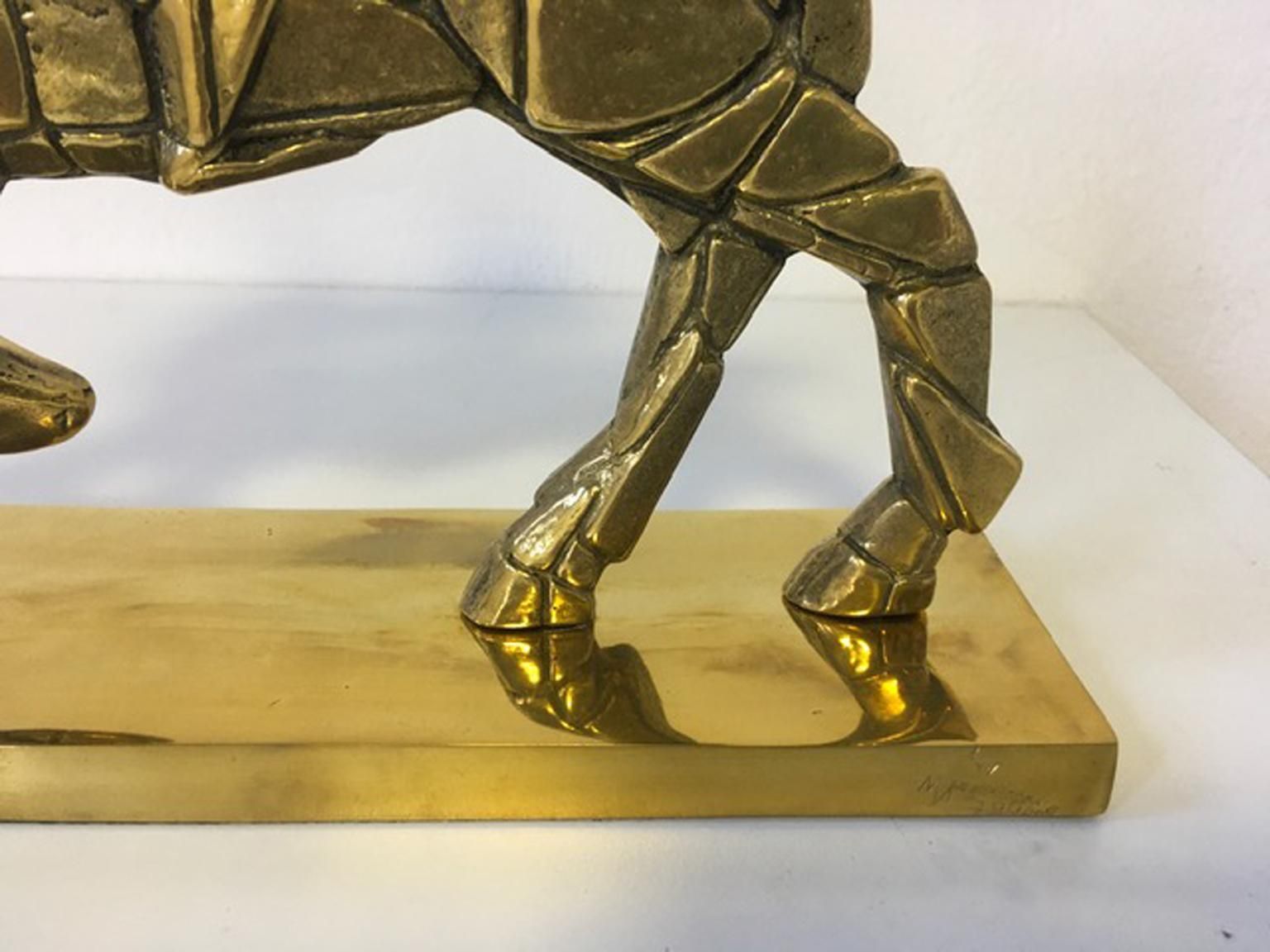 photo furniture 1980 Italy Post Modern Bronze Sculpture Horse And Rider