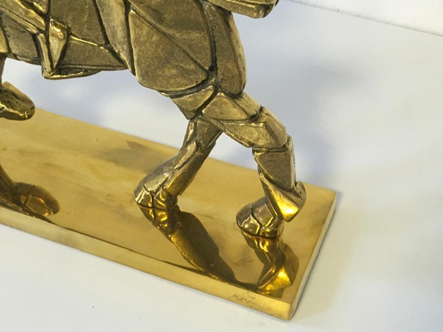 photo vinterior 1980 Italy Post Modern Bronze Sculpture Horse And Rider