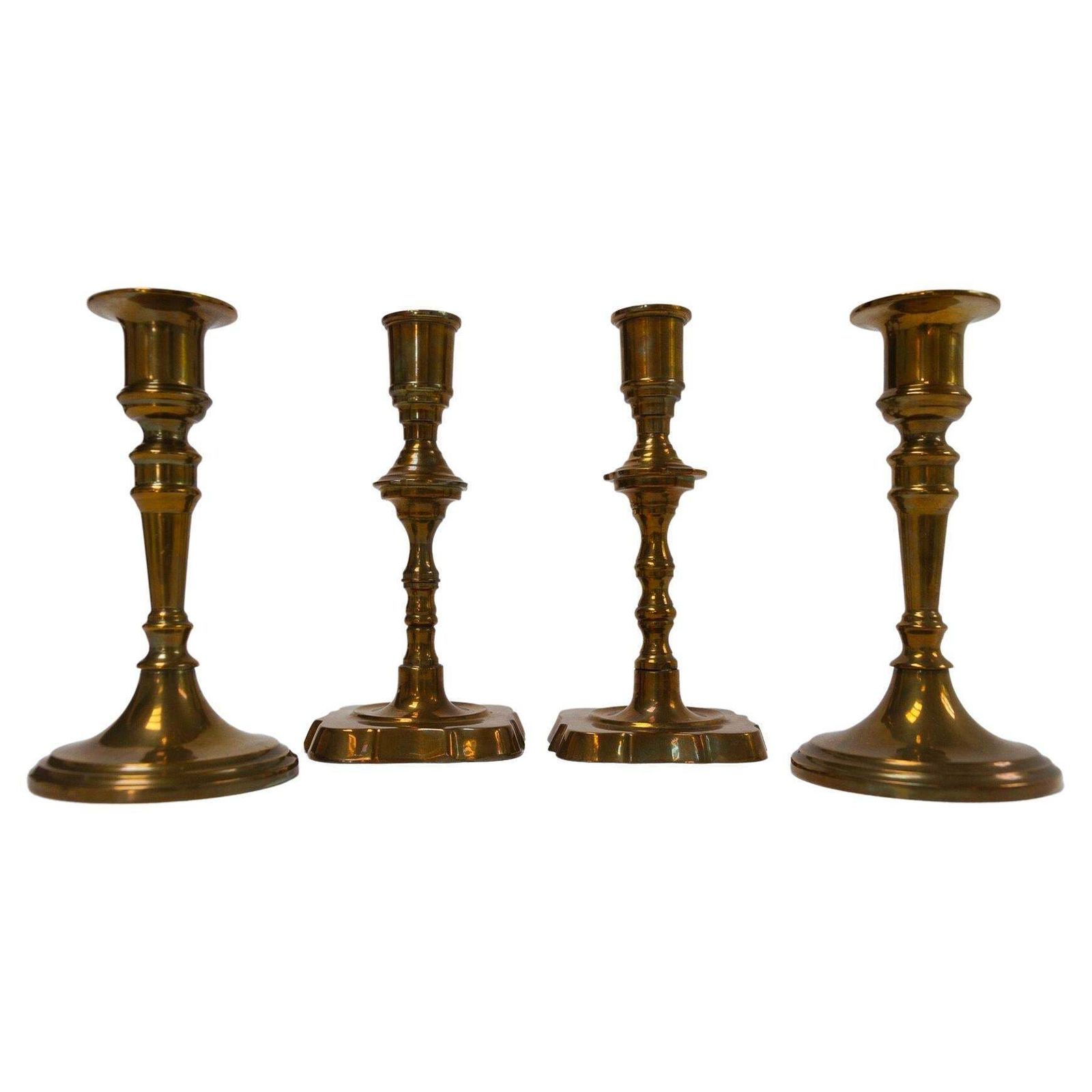 Vintage Danish Malm Candle Holders, 1950s. Set Of 4.