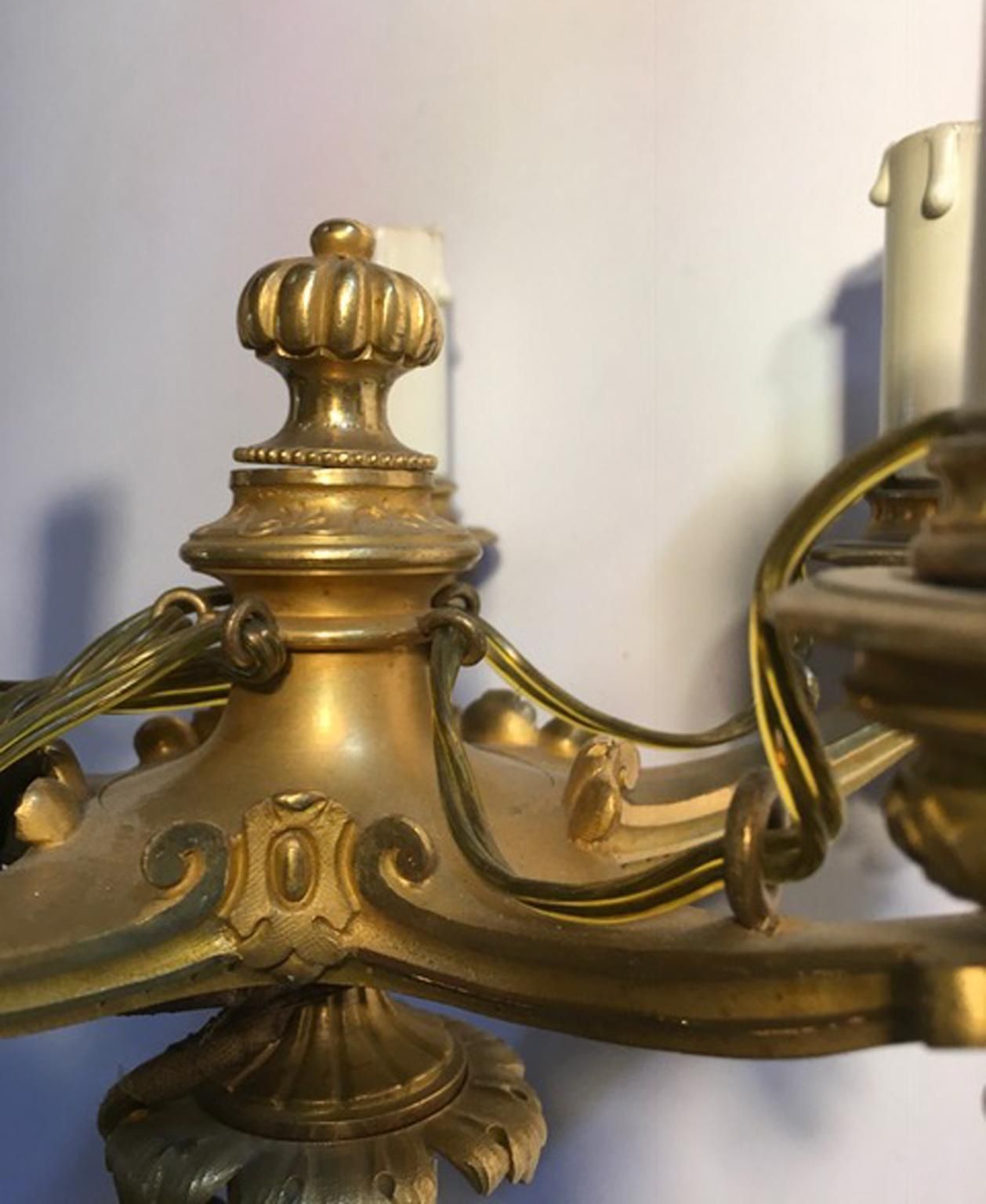 Italy Mid 18th Century Empire Pair Brass Candle Holders photo buy