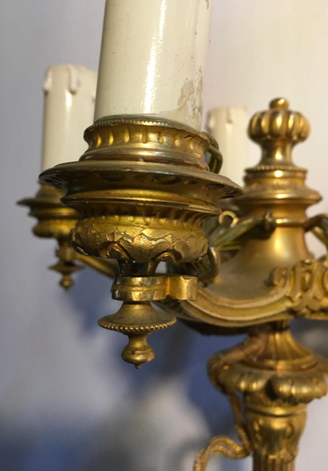 photo furniture Italy Mid 18th Century Empire Pair Brass Candle Holders