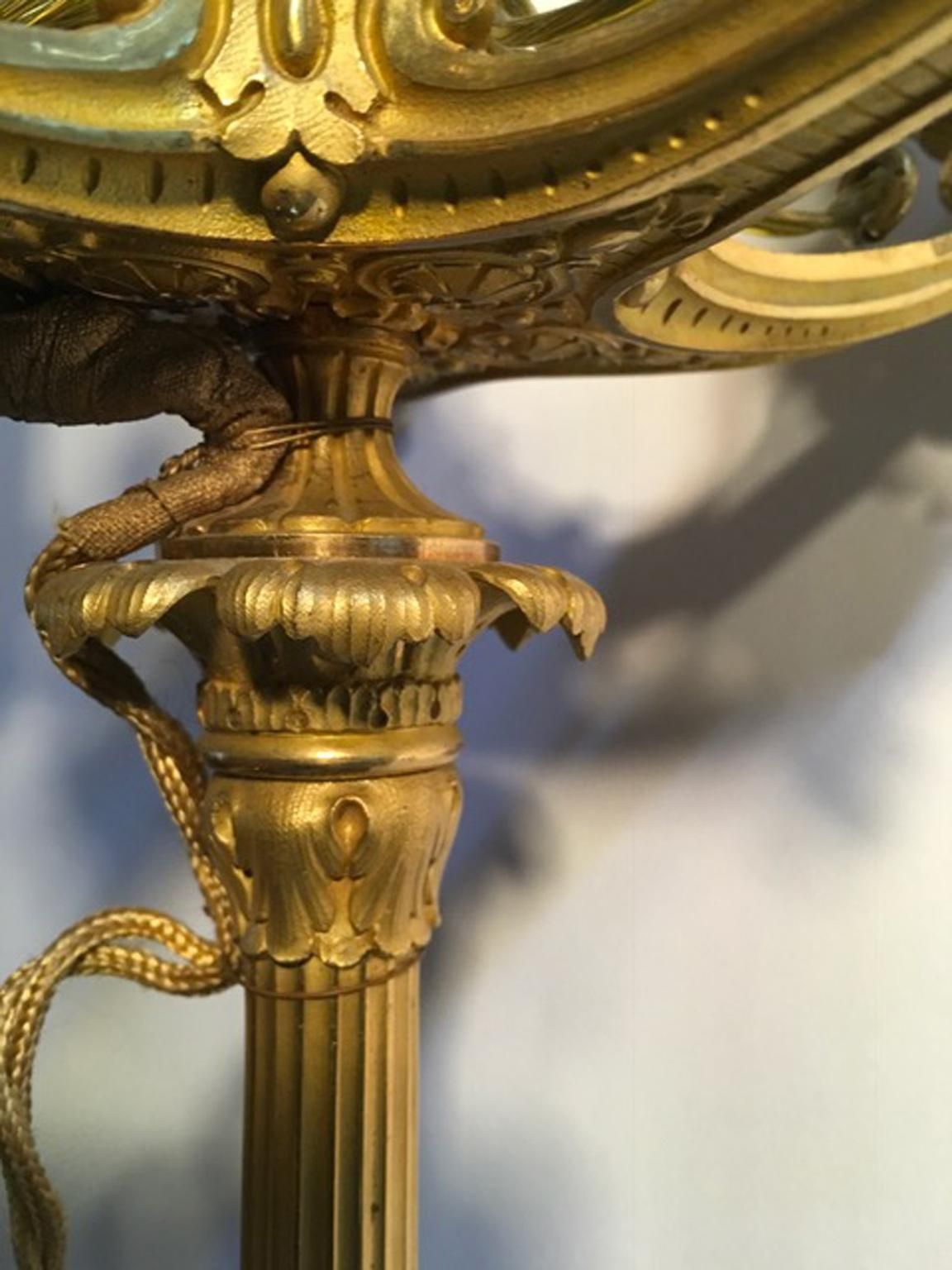 2380.0 Italy Mid 18th Century Empire Pair Brass Candle Holders photo