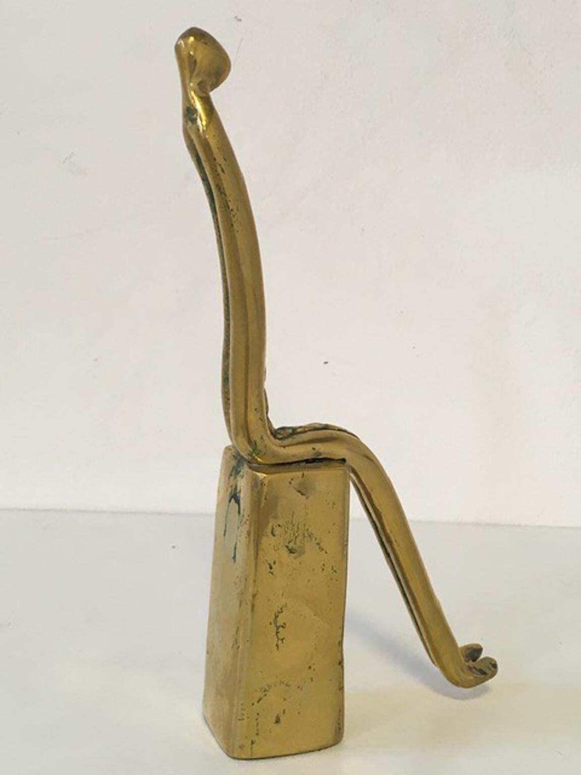 1985 Italy Post Modern Abstract Bronze Sculpture By Annie Lambert photo vintage