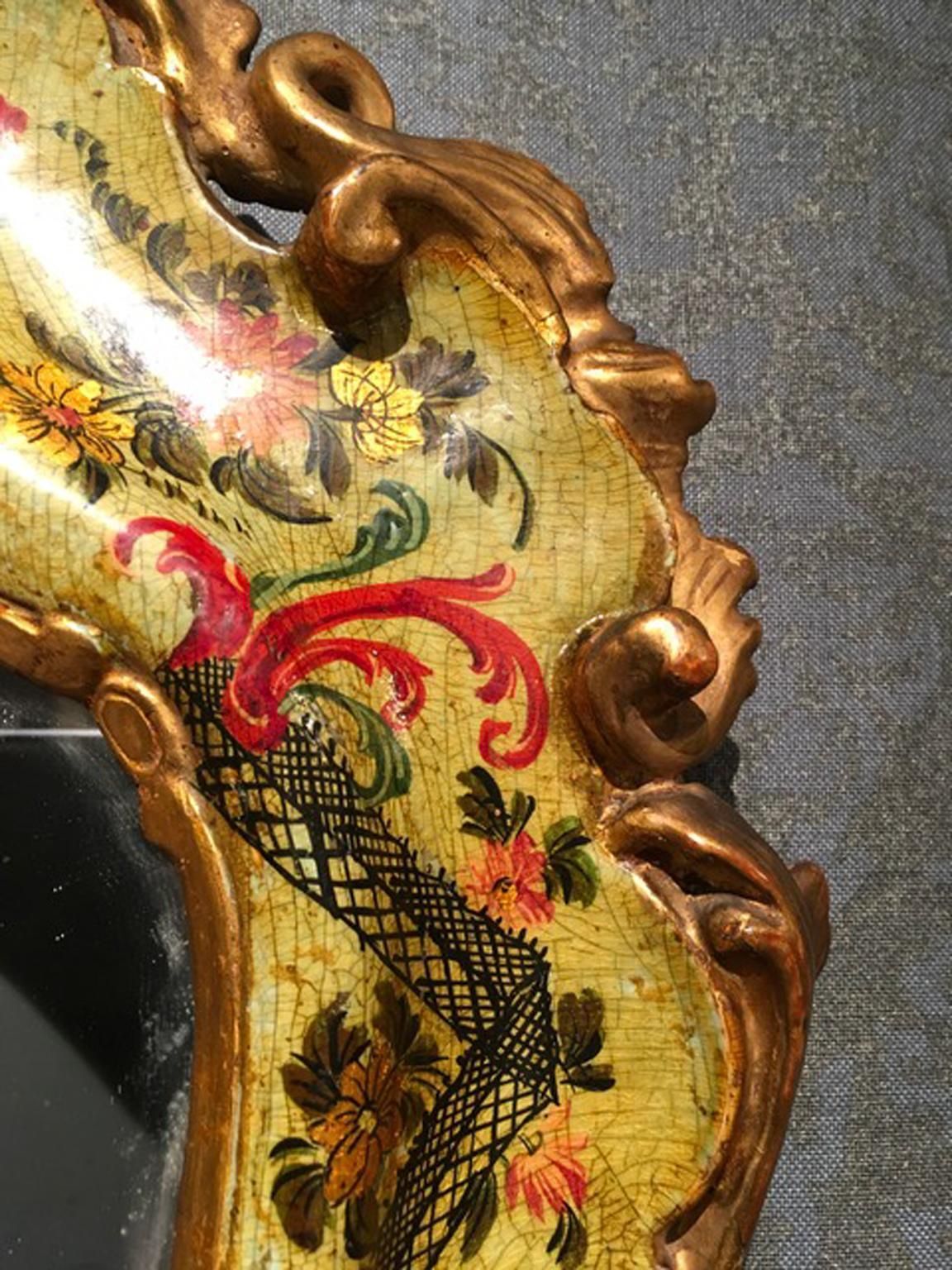 photo furniture Venice Italy Mid 18th Century Light Green Baroque Lacquered Mercury Glass Mirror