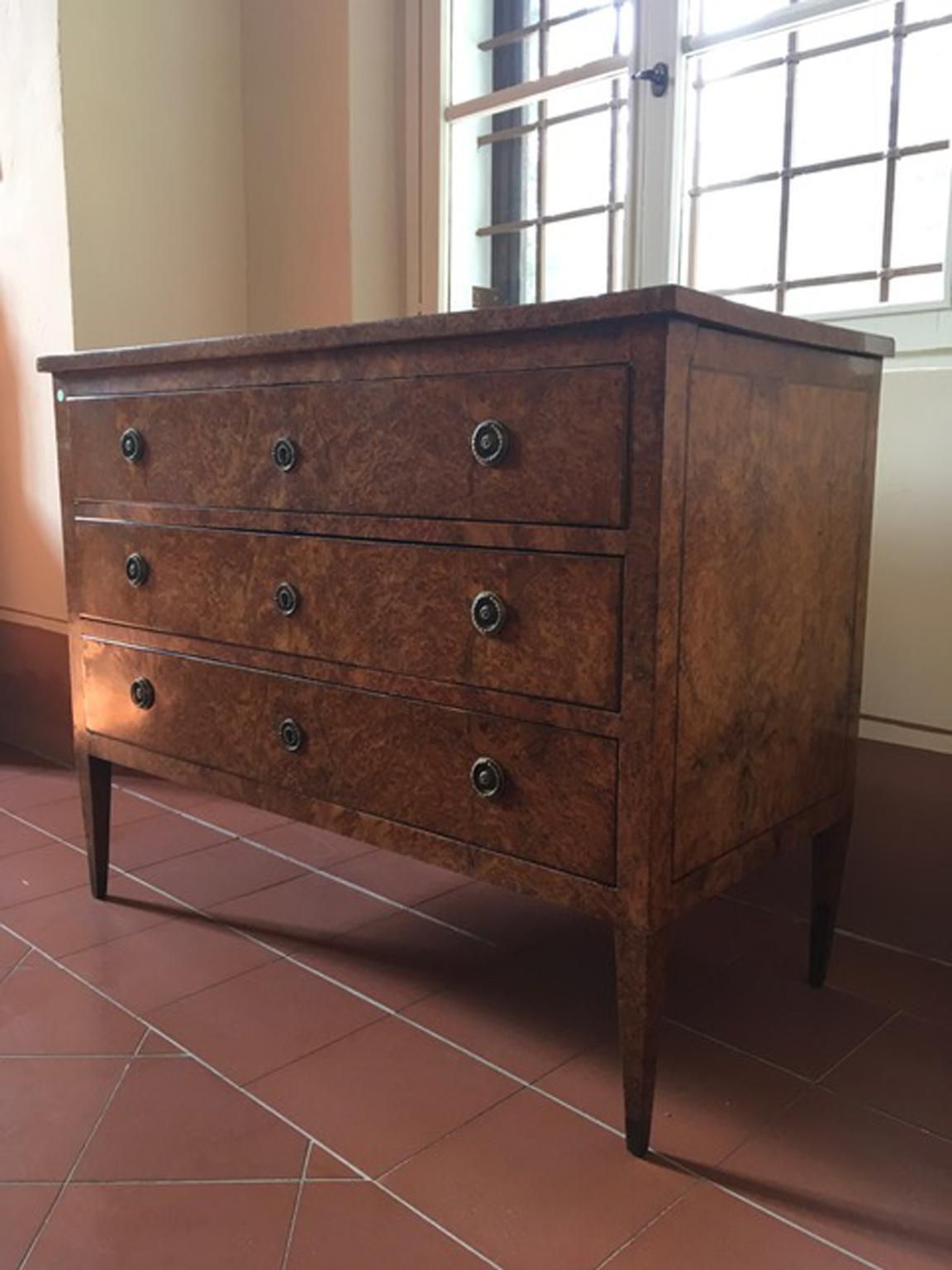 8329.0 Italy Late 18th Century Regency Elmwood Root Chest Of Drawers photo