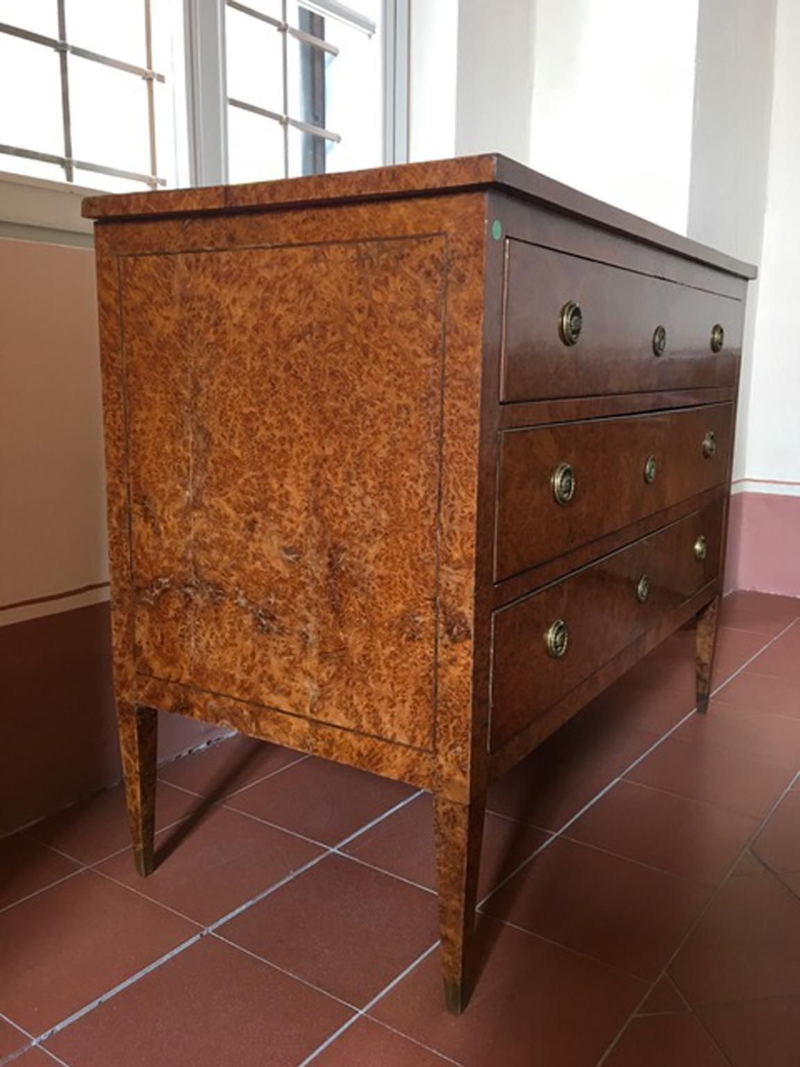 photo buy Italy Late 18th Century Regency Elmwood Root Chest Of Drawers