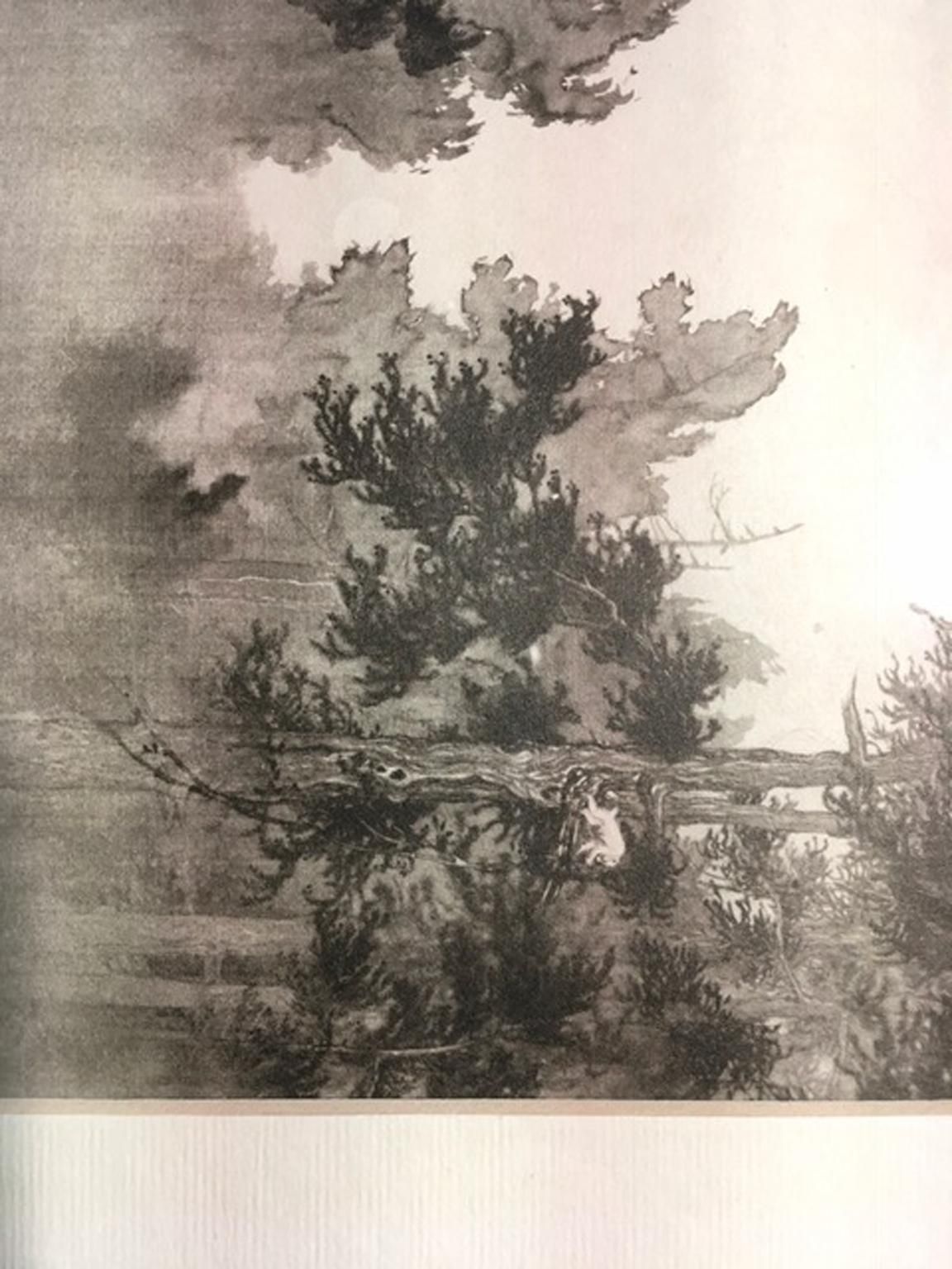 photo furniture Early 20th Century Japanese Black And White Paper Print Of Antique Screen