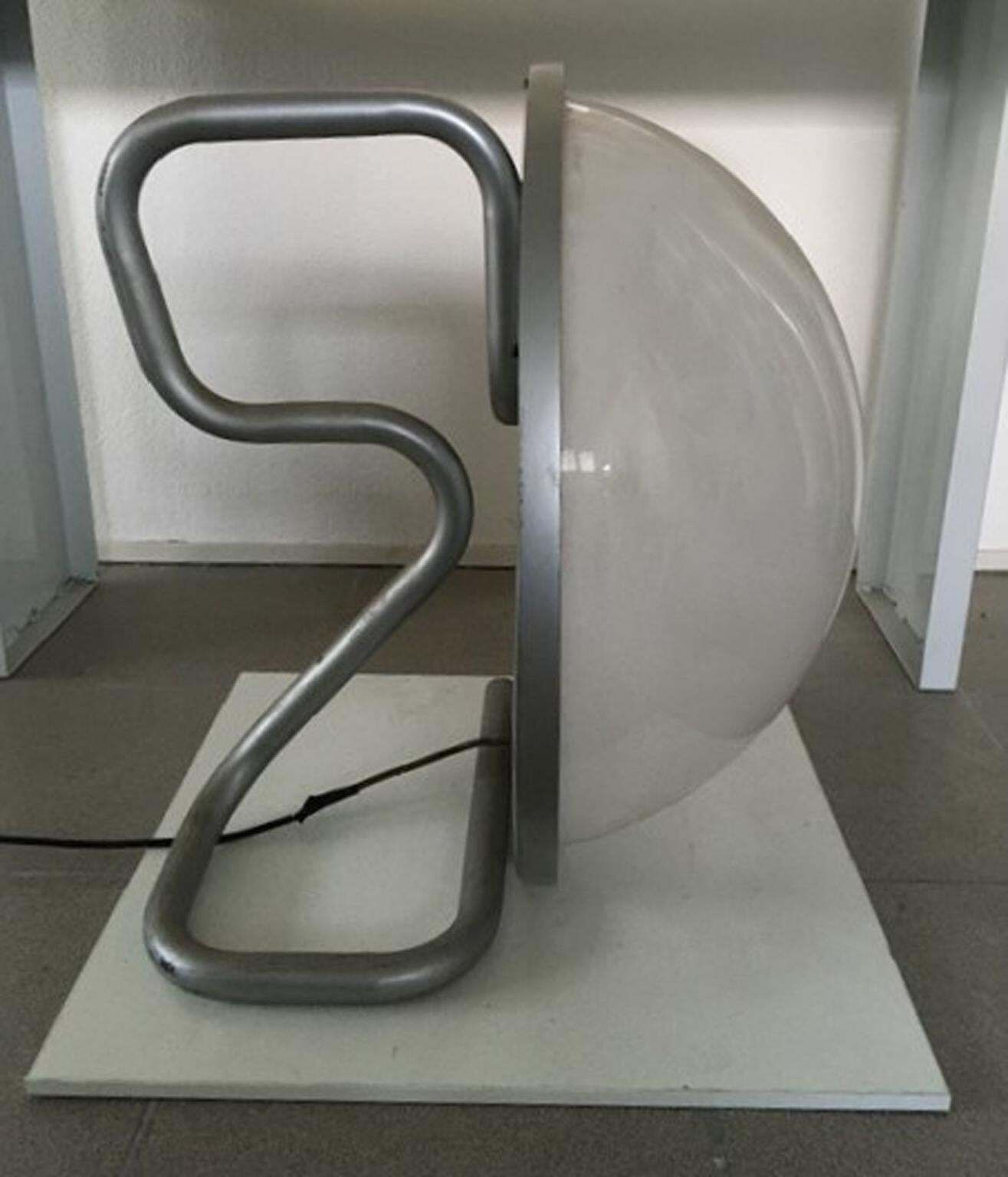 Italy 1970 Scandinavian Modern Floor Lamp Grey Iron Plexiglass By Ingo Maurer photo furniture