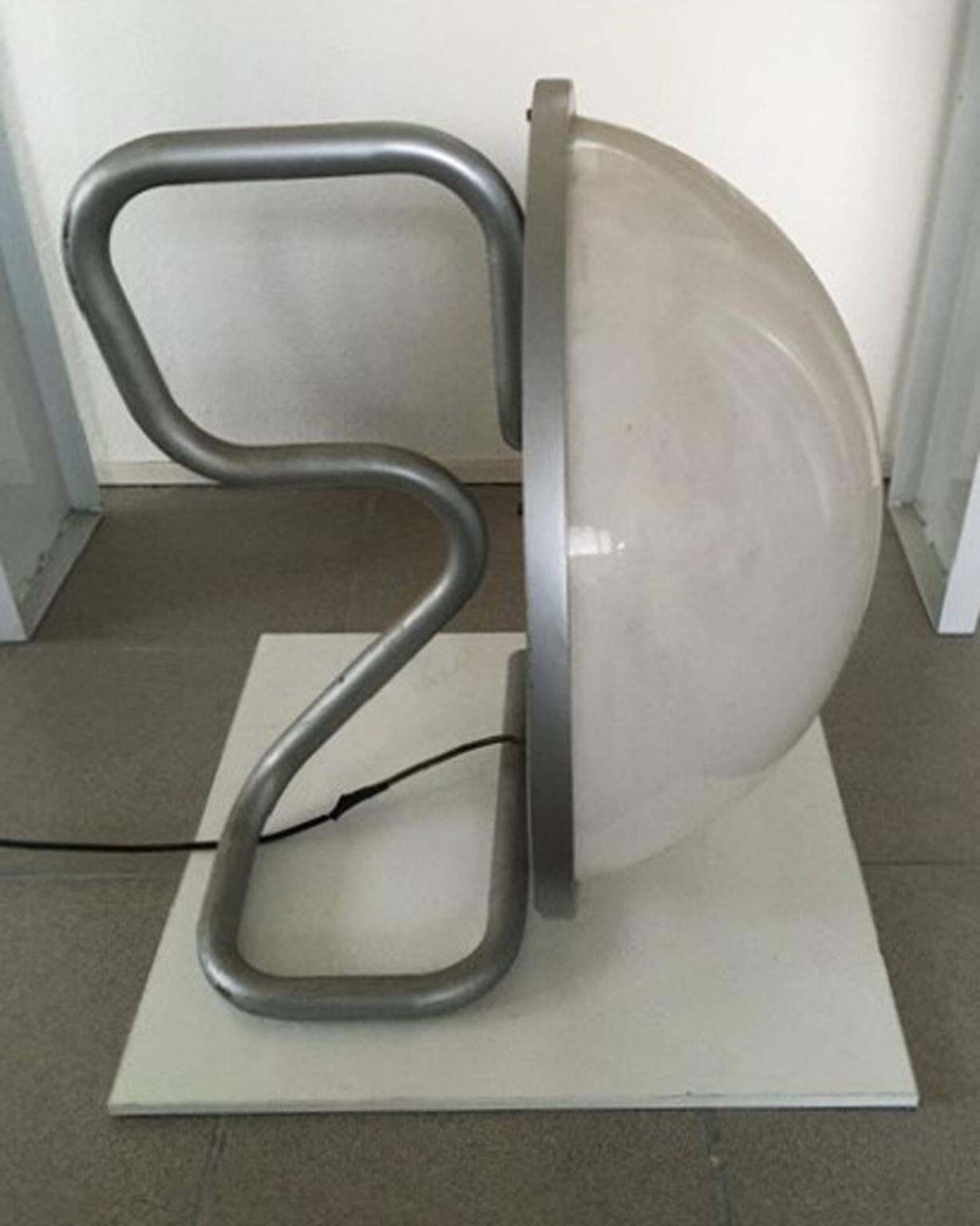 Italy 1970 Scandinavian Modern Floor Lamp Grey Iron Plexiglass By Ingo Maurer photo for sale