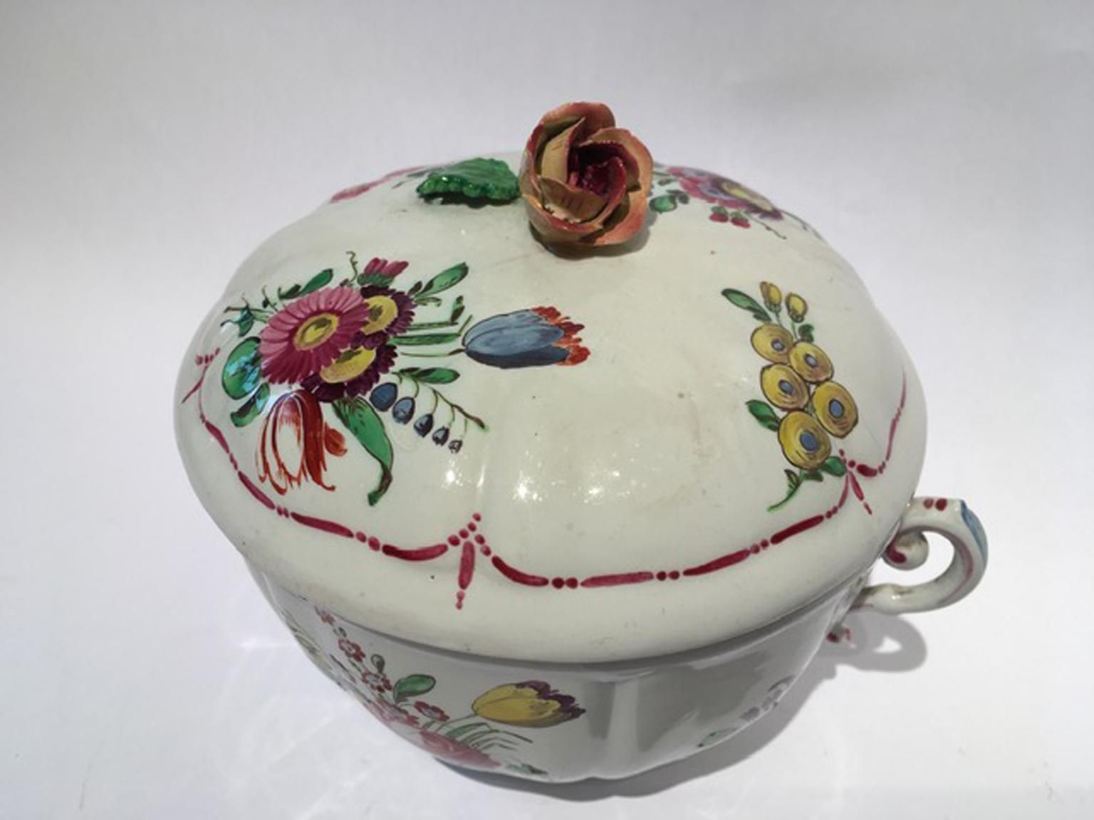 photo buy Italy 18th Century Richard Ginori Porcelain Covered Cup Or Sugar Bowl
