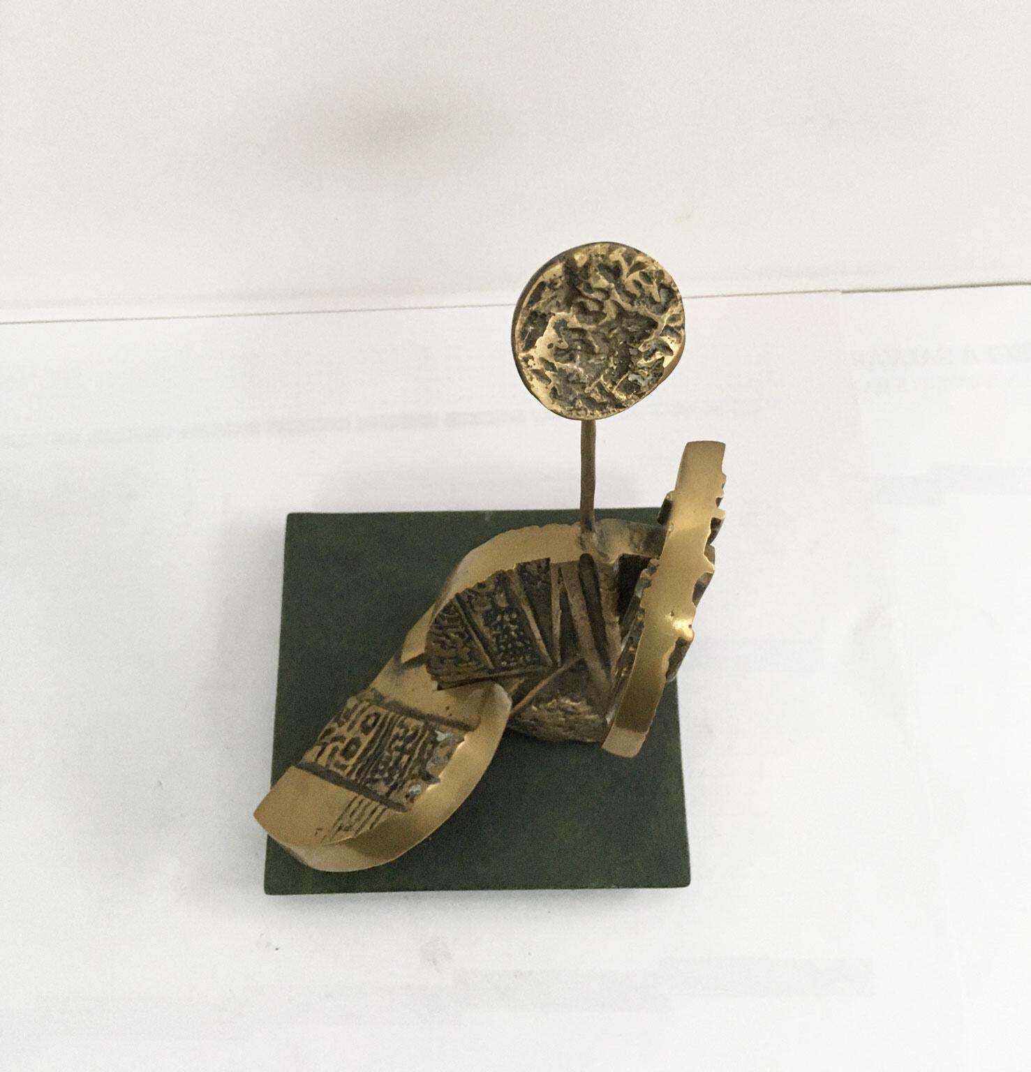 1980 Italy Abstract Bronze Sculpture Luciana Matalon Archeologia Del Pensiero photo Art