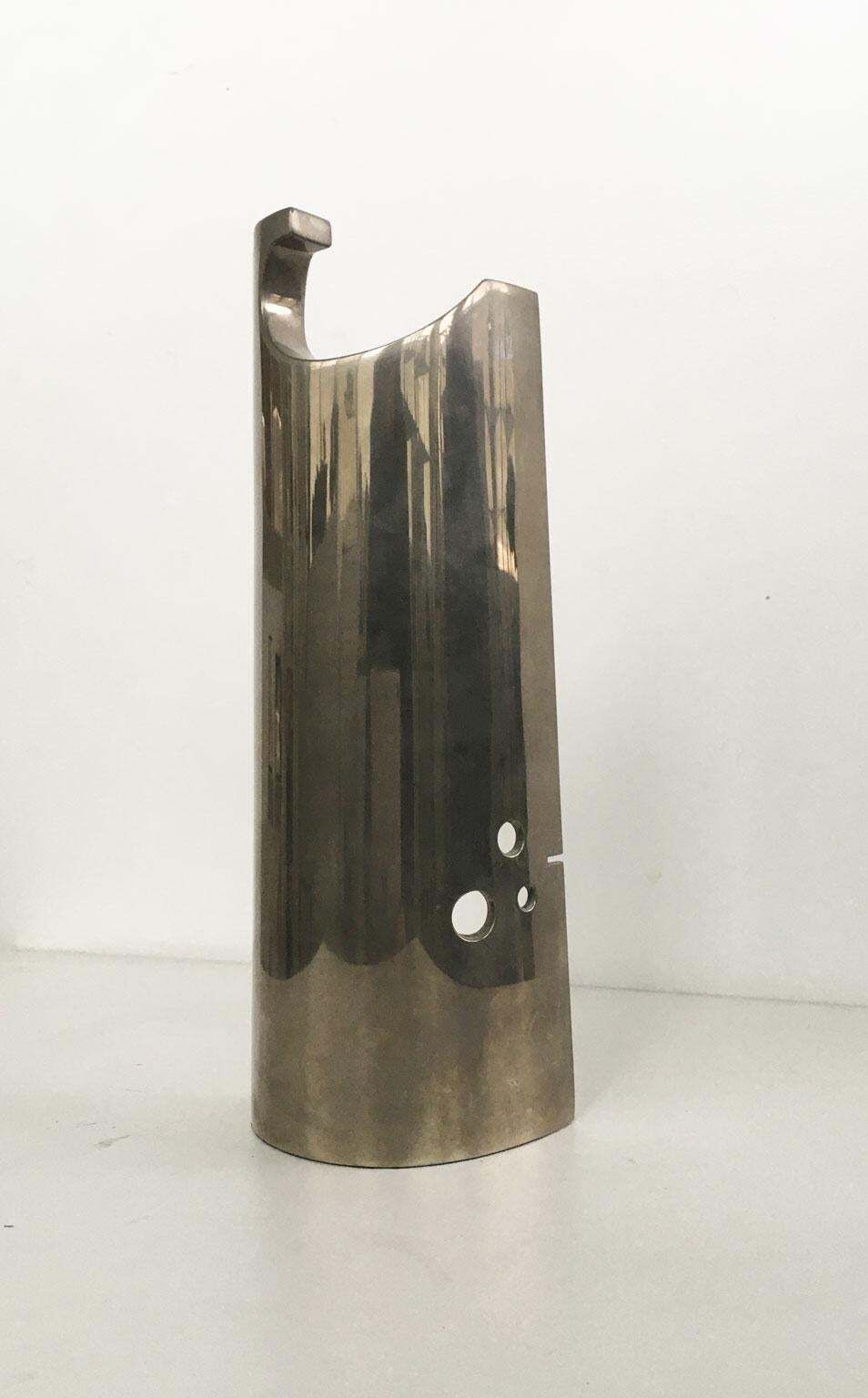1980 Italy Bronze Nickel Plated Abstract Sculpture By Edmondo Cirillo Stele photo 2040.0