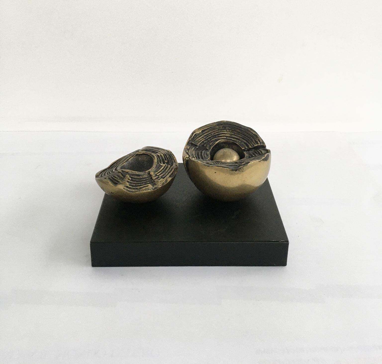 1980 Italy Bronze Abstract Kinetic Sculpture Franco Zazzeri Sfera Stratificata photo furniture