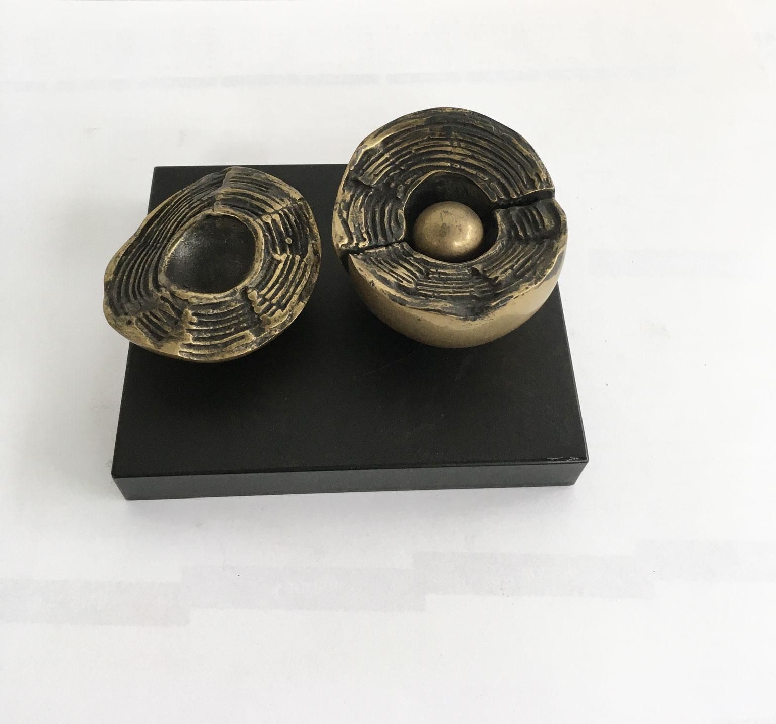 1980 Italy Bronze Abstract Kinetic Sculpture Franco Zazzeri Sfera Stratificata photo for sale