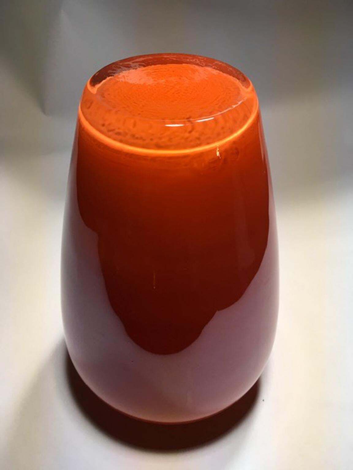 Italy 1990  Post Modern Orange Murano Glass Vase photo Home Decor