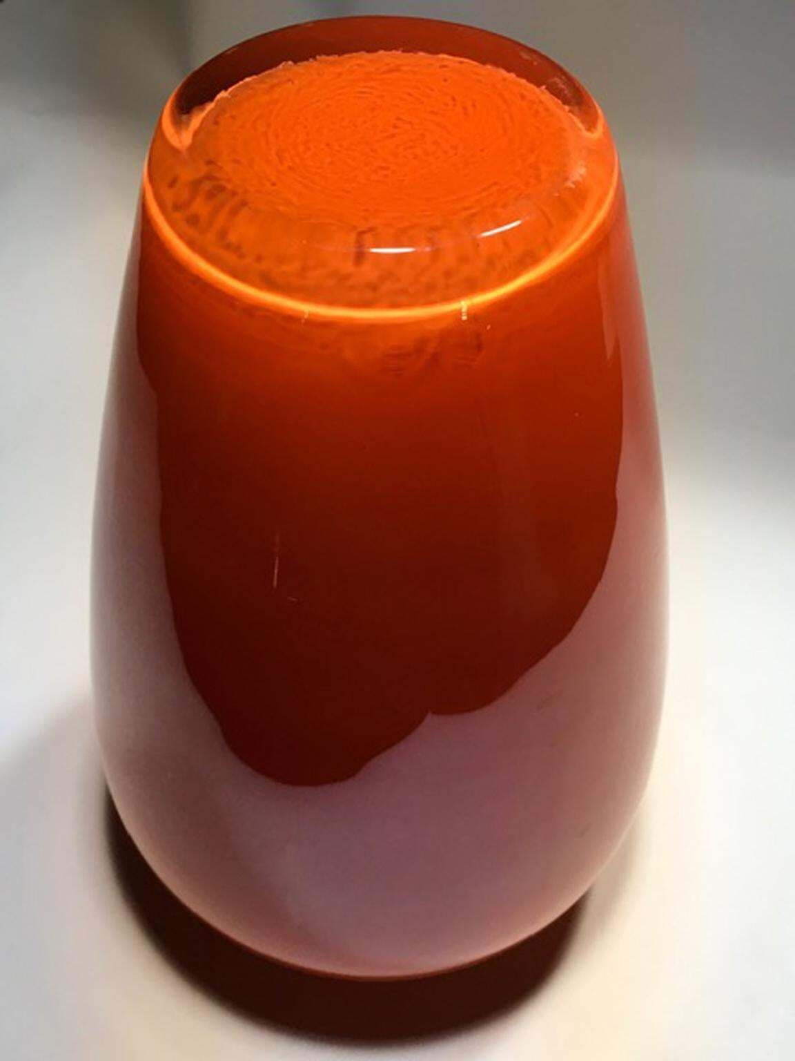 Italy 1990  Post Modern Orange Murano Glass Vase photo 1657.0