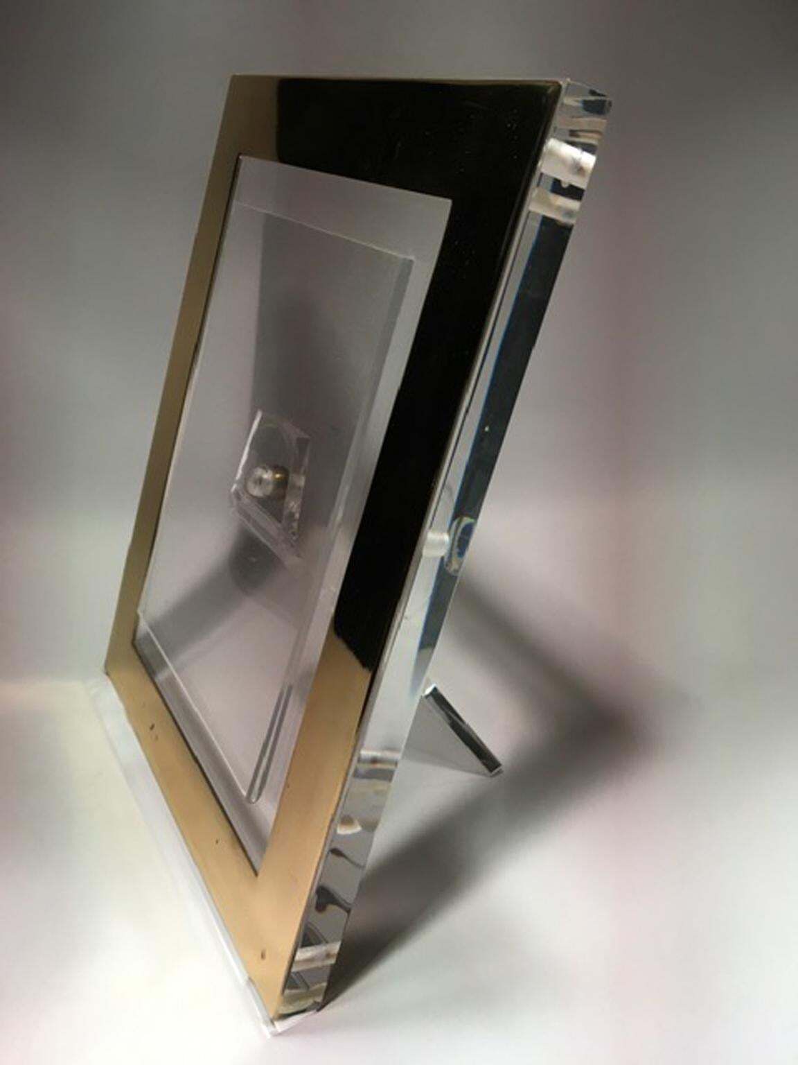 Italy Brass And Plexiglass Frame Midcentury Design Style, Contemporary Product photo Home Decor