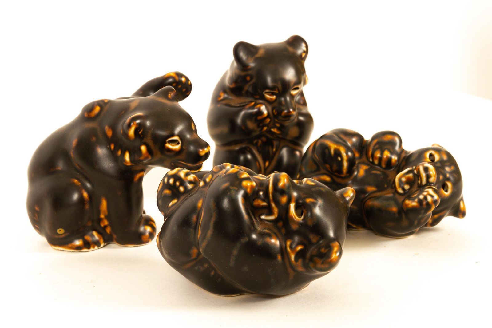 Danish Bear Cubs Figurines By Knud Kyhn For Royal Copenhagen, 1950s, Set Of 4 photo for sale