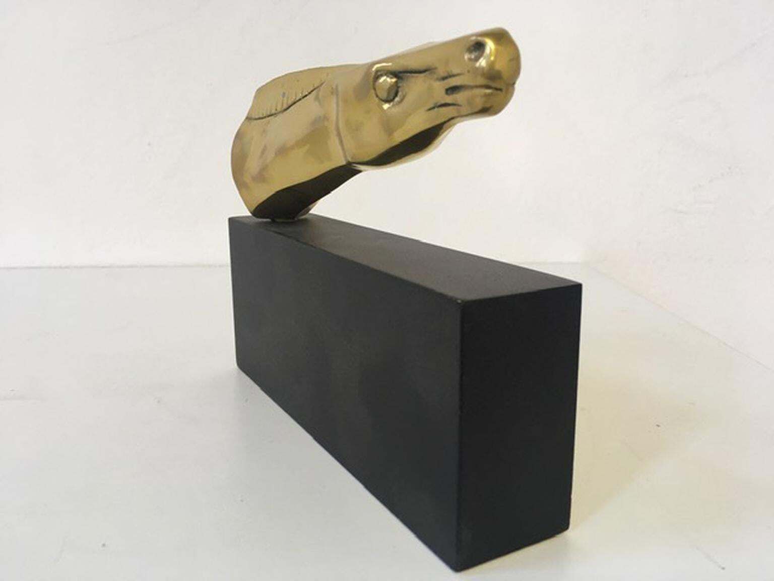 1980 Italy Post Modern Abstract Bronze Sculpture Horse Head photo 799.0