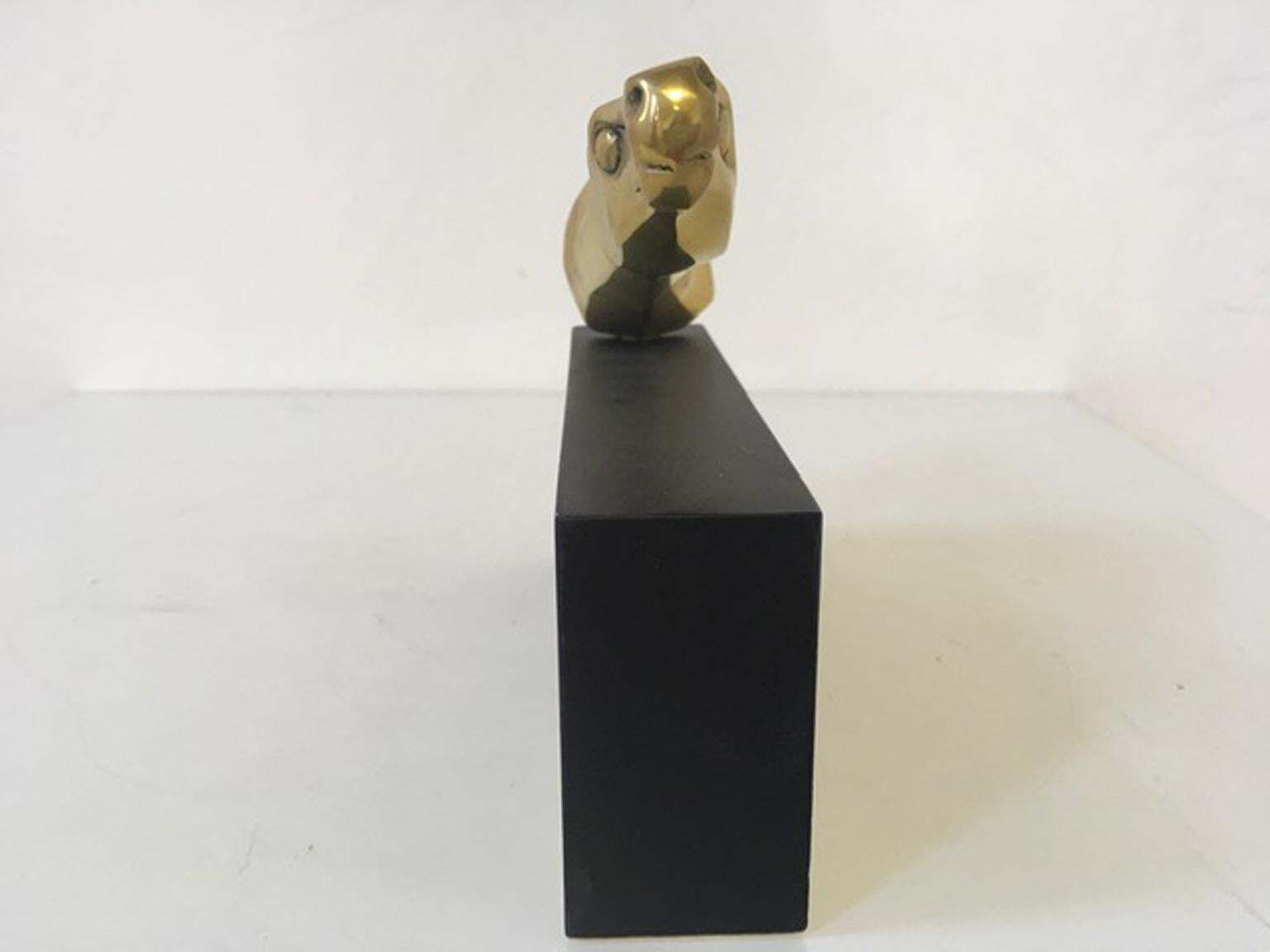 1980 Italy Post Modern Abstract Bronze Sculpture Horse Head photo vinterior