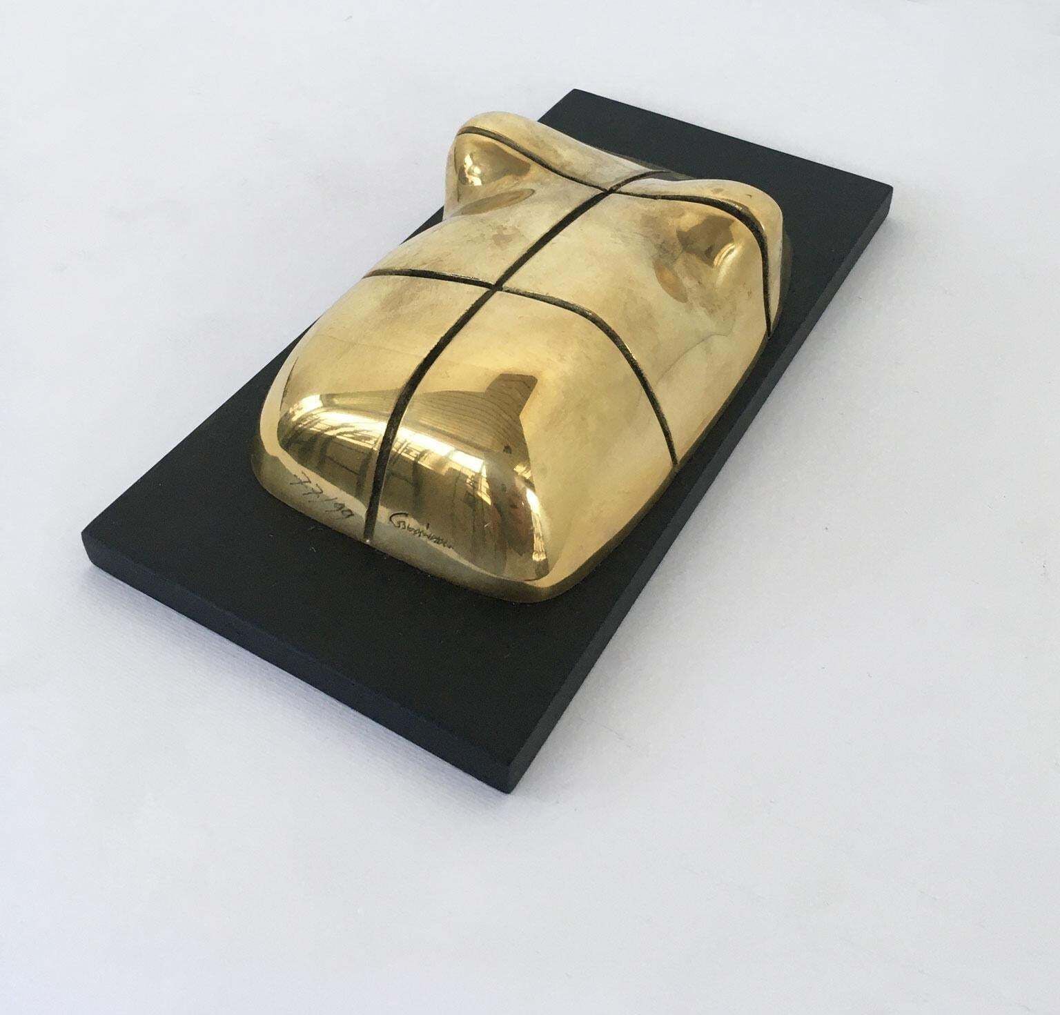 1980 Italy Bronze Abstract Sculpture Jiro Sugawara Orizzonte Femminile photo vintage