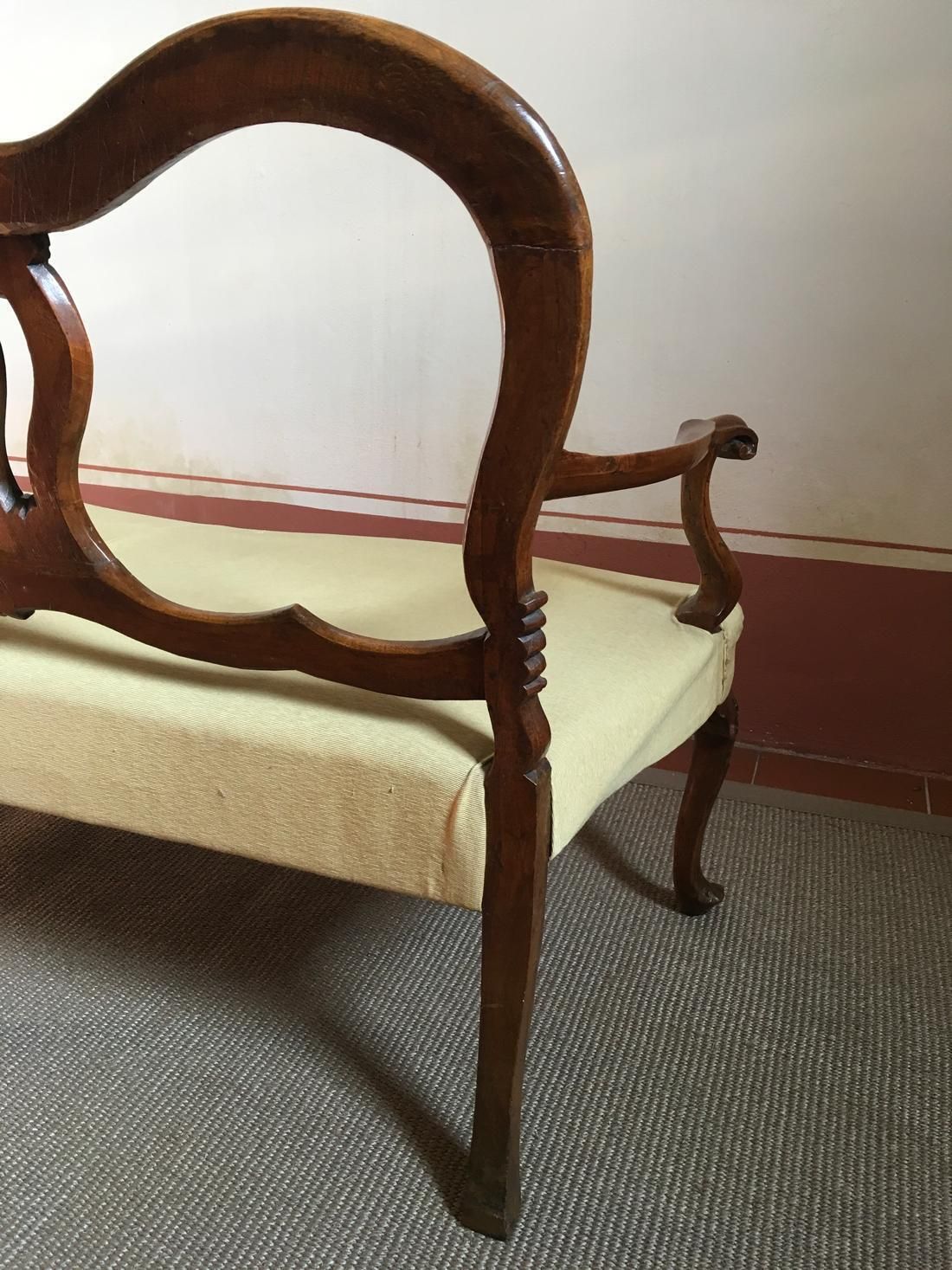 photo vintage Italy Venezia Mid 18th Century Baroque Wooden Sofa