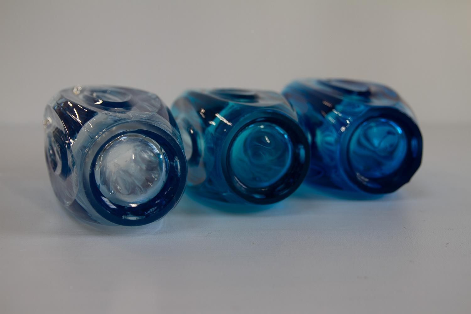 Mid Century Glass Vases By Rudolf Schrötter For Sklo Union, 1950s. Set Of 3. photo buy