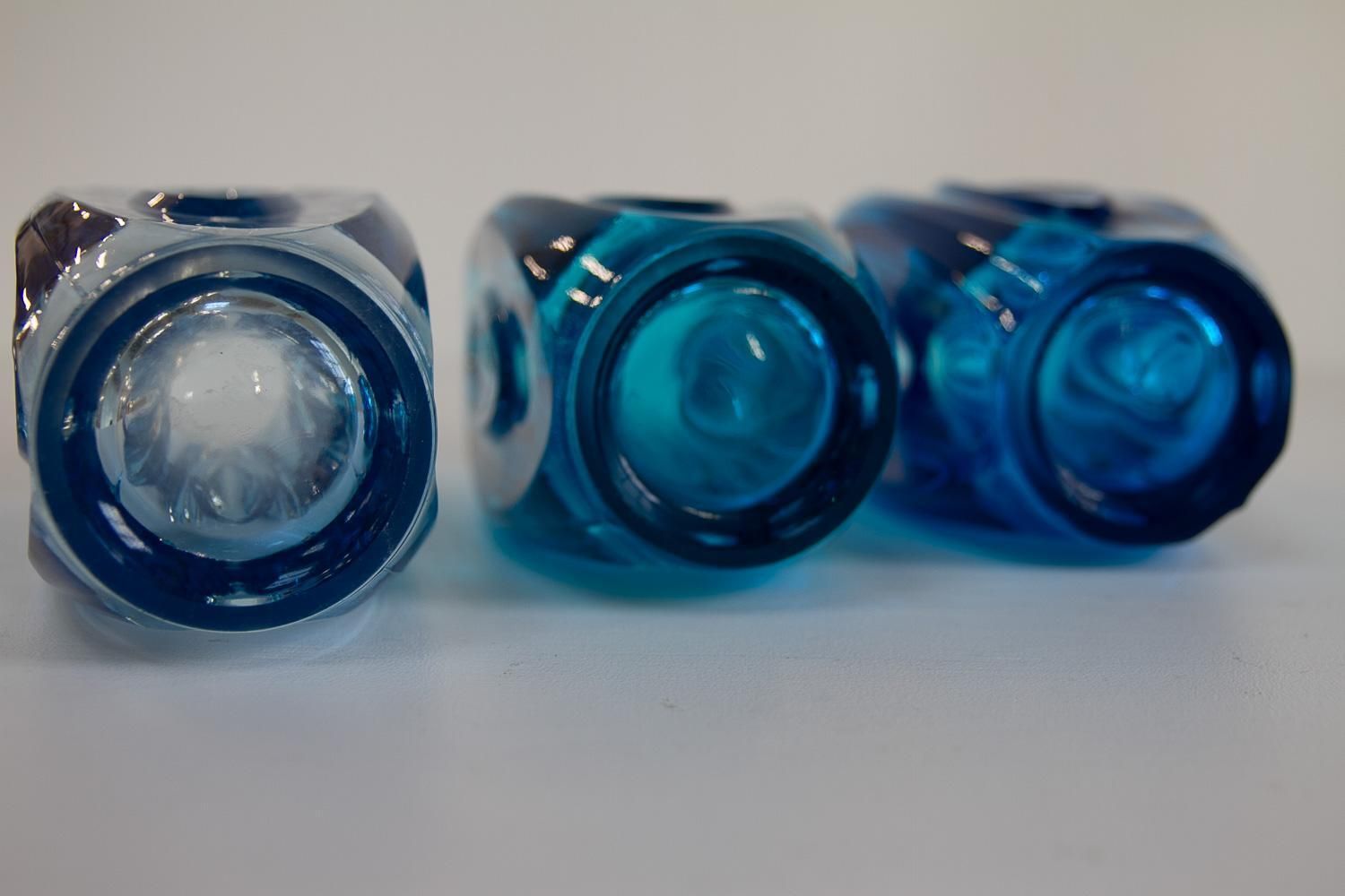 Mid Century Glass Vases By Rudolf Schrötter For Sklo Union, 1950s. Set Of 3. photo vintage