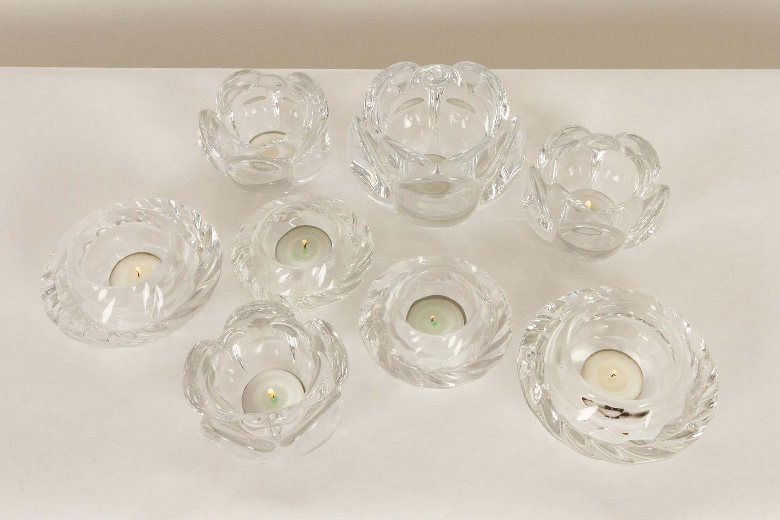 169.0 Set Of 8 Holmegaard Glass Candleholders, 1980s photo