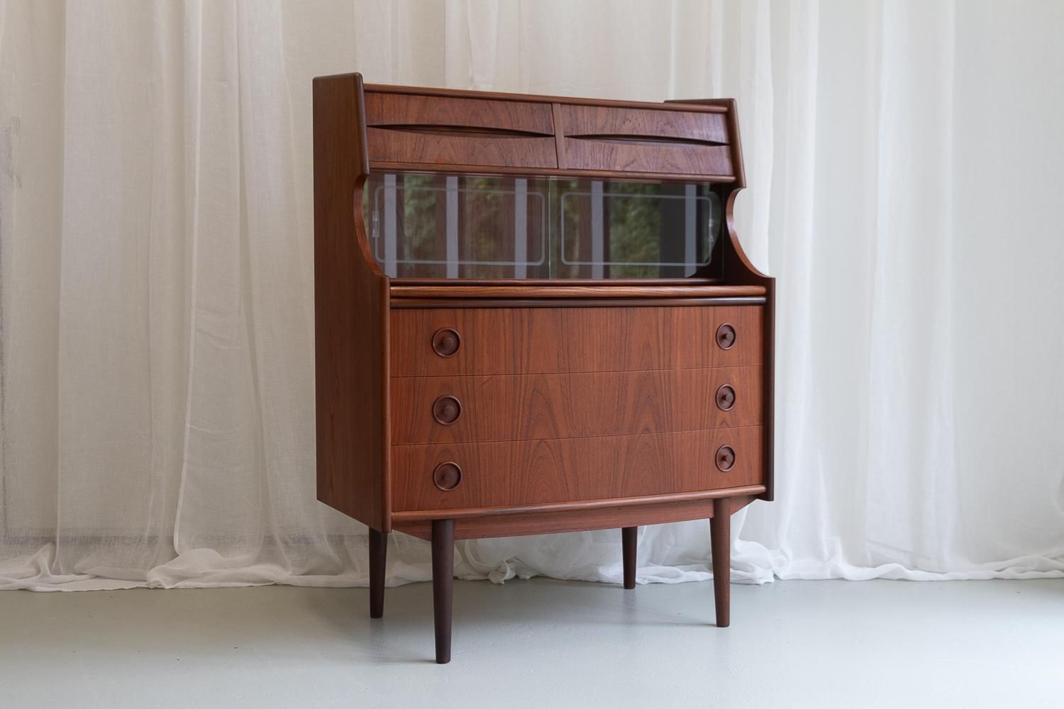Scandinavian Modern Teak Secretary By Gunnar Falsig 1960s photo furniture